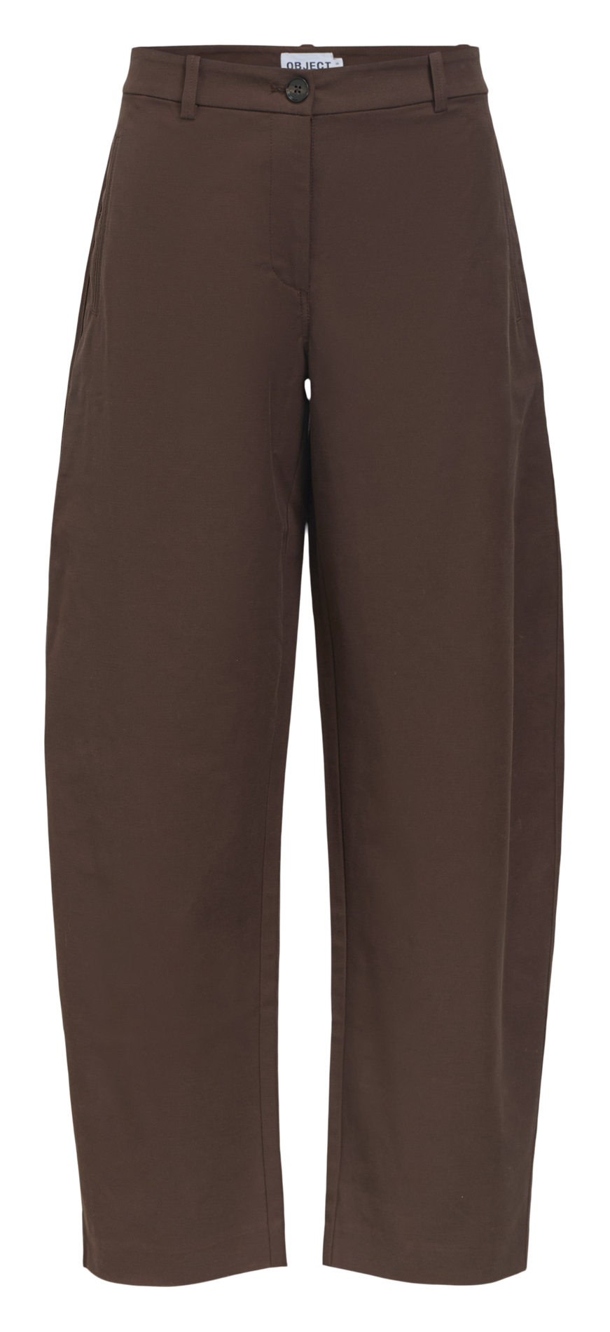 Barrel pants in mixed organic cotton OBJECT Brown