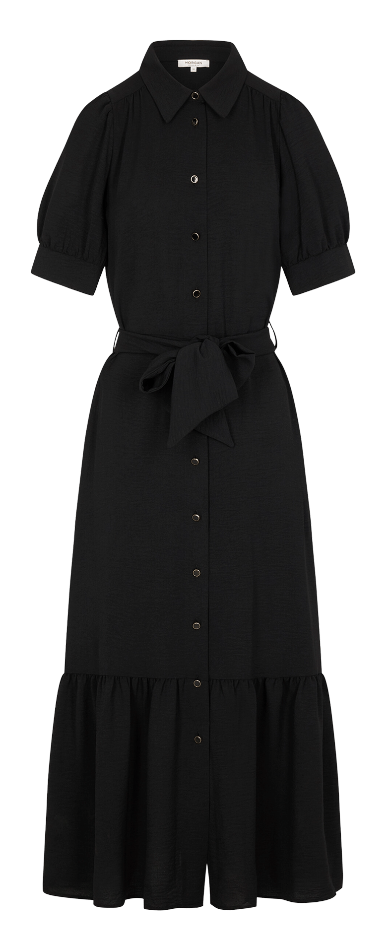 Langes, ausgestelltes Kleid MORGAN Schwarz