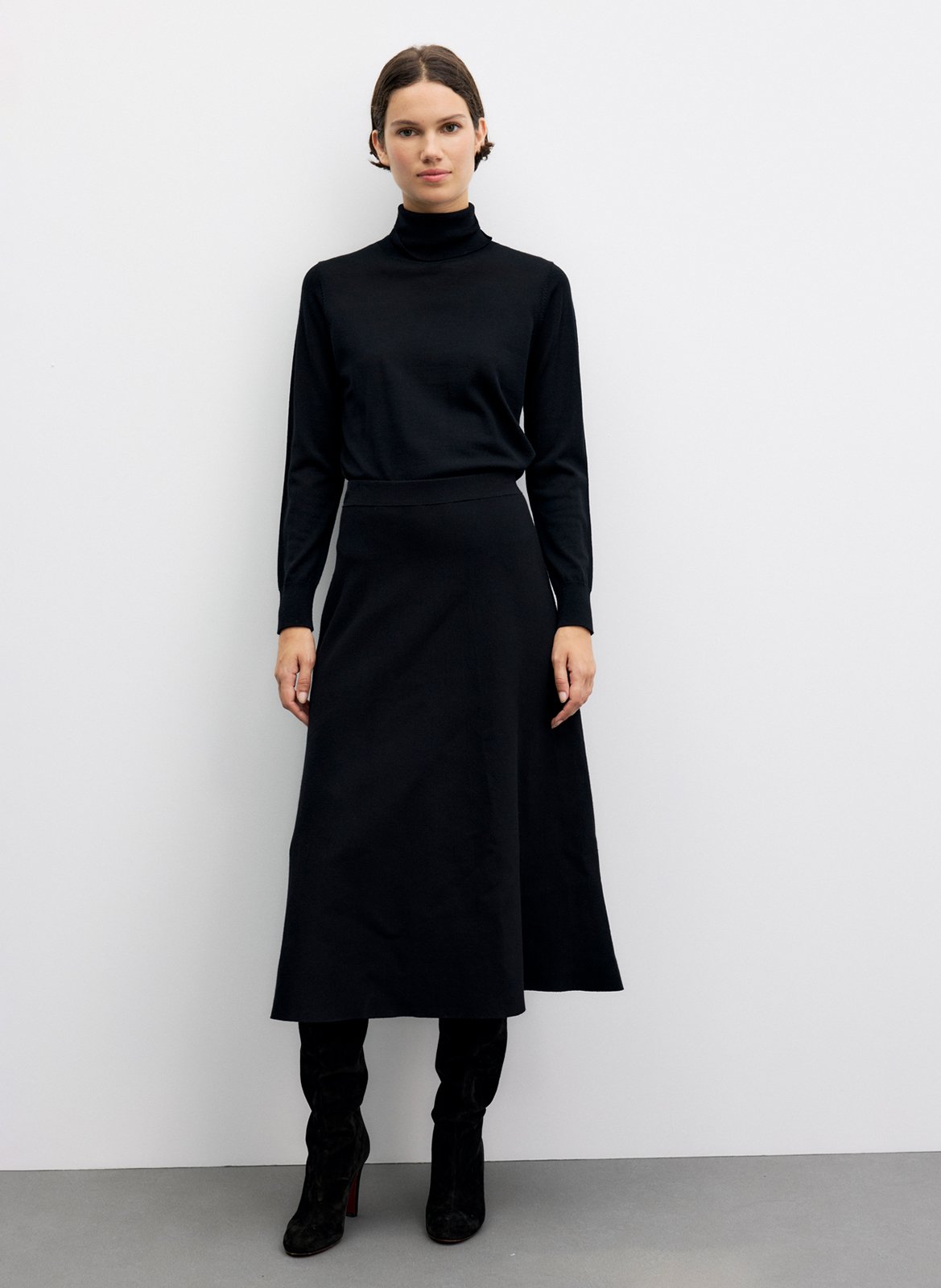 Long flared skirt GERARD DAREL Black