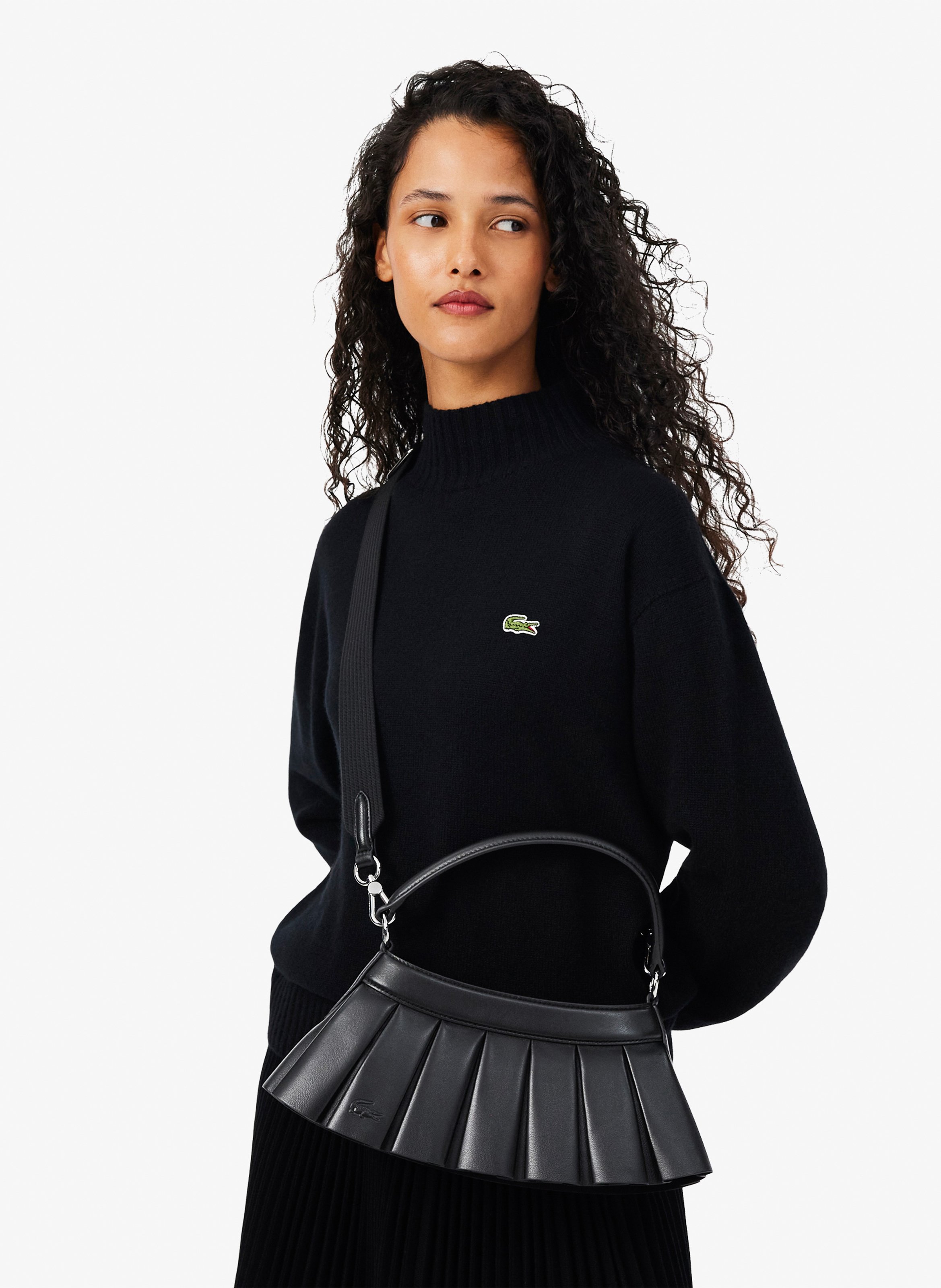 Handtasche H Lenglen aus Leder LACOSTE Schwarz