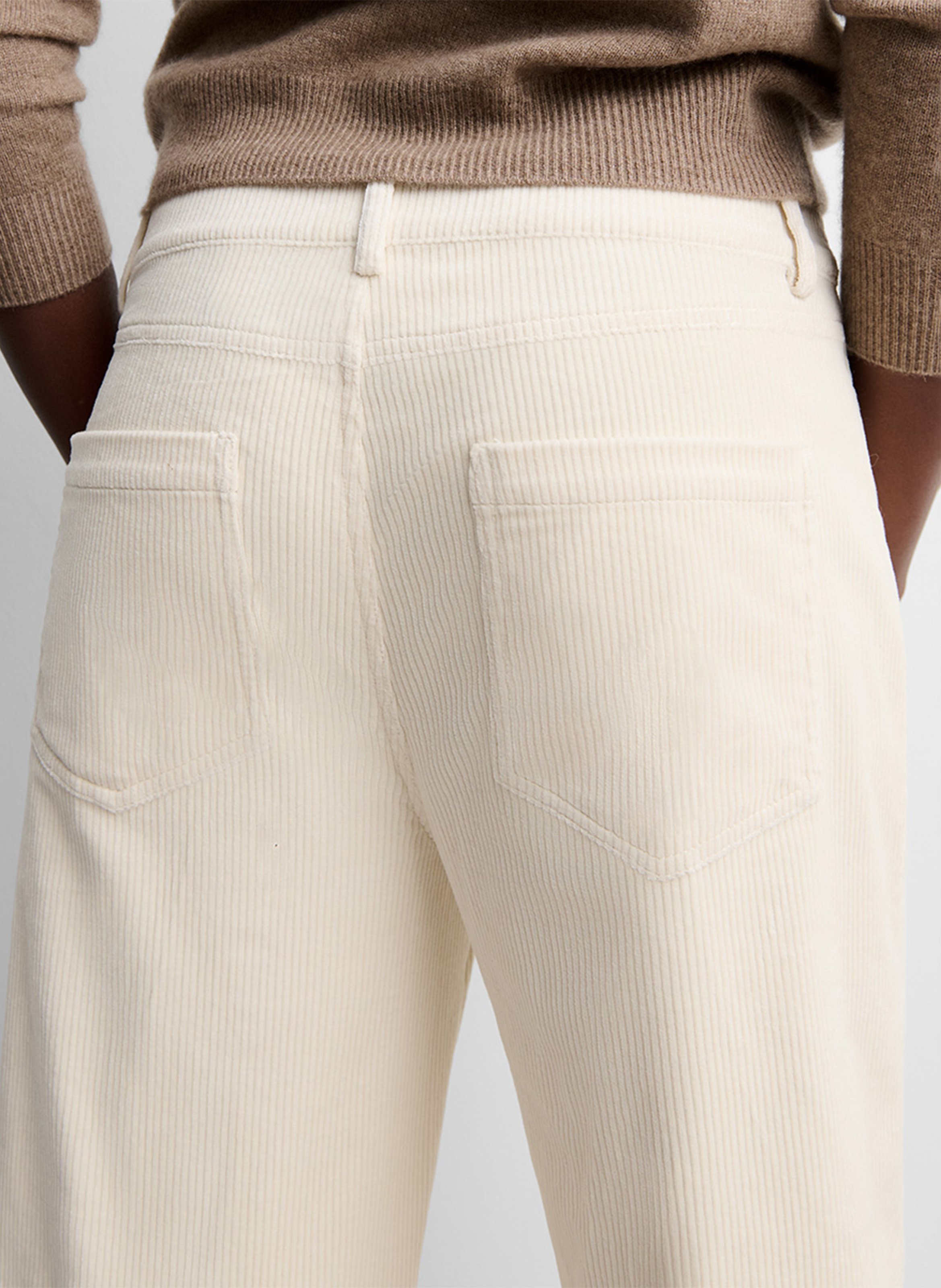 Wijde ribbroek SIMORRA Beige