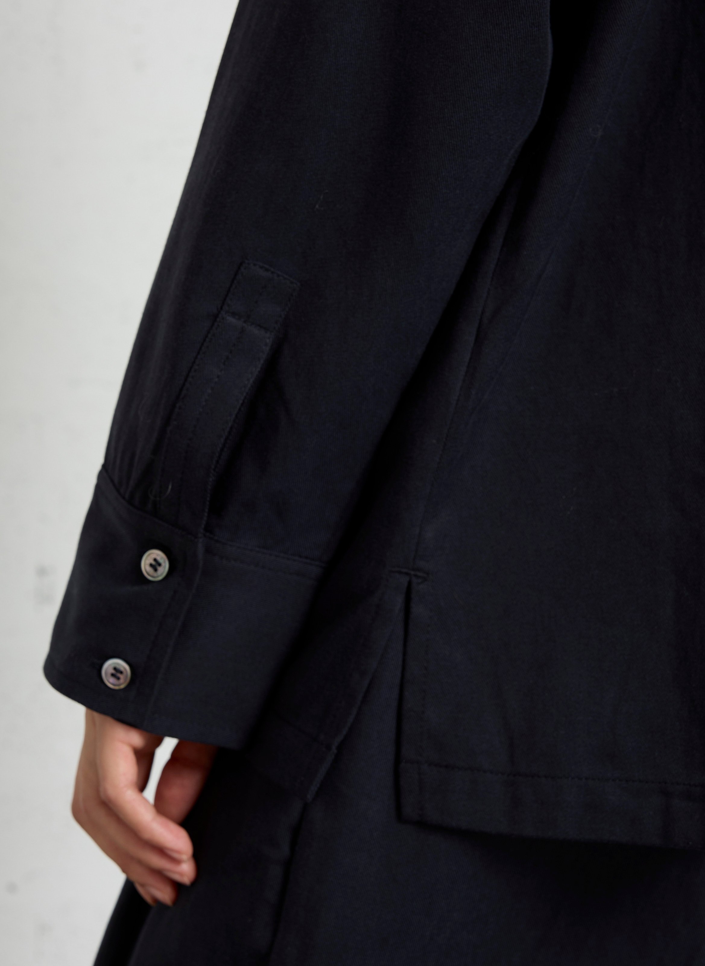 Loose-fitting asymmetrical collar shirt in blended cotton RUE DE TOKYO Blue
