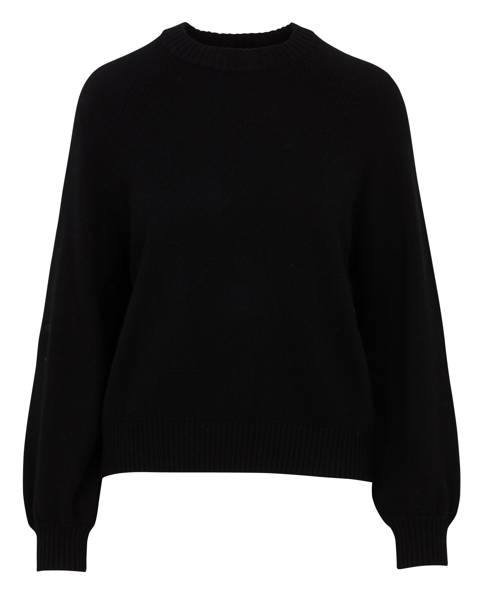 Pull droit col rond en cachemire HIRCUS Noir