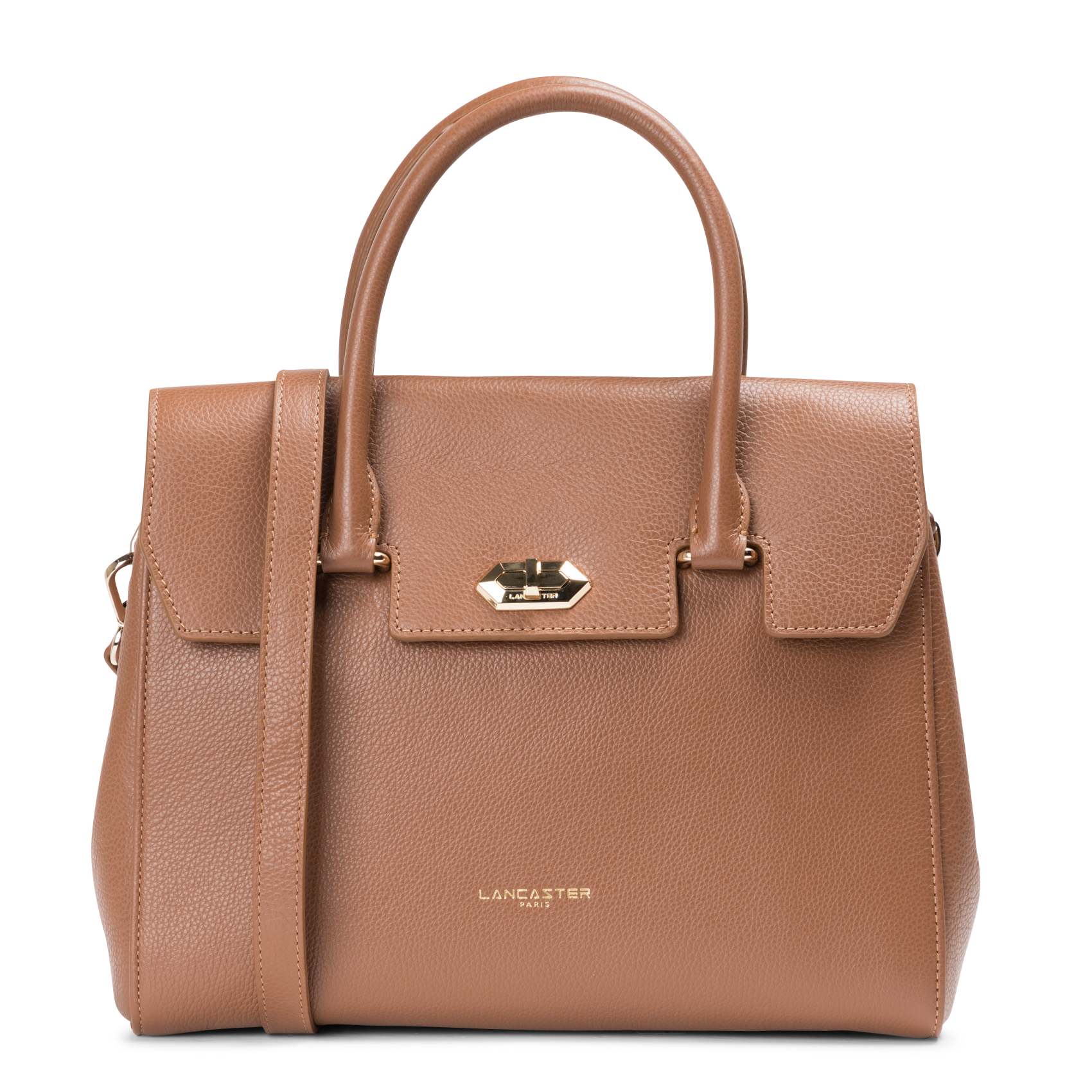 Leather handbag LANCASTER PARIS Brown