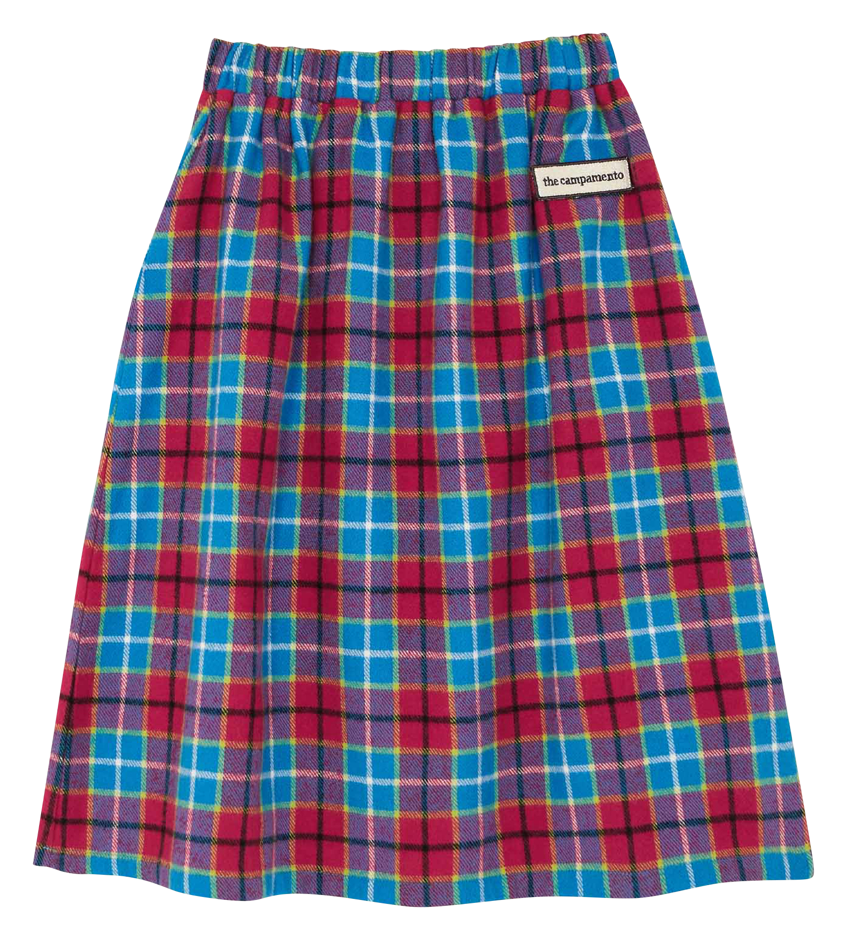 Karierter Midirock aus Baumwolle THE CAMPAMENTO Blau