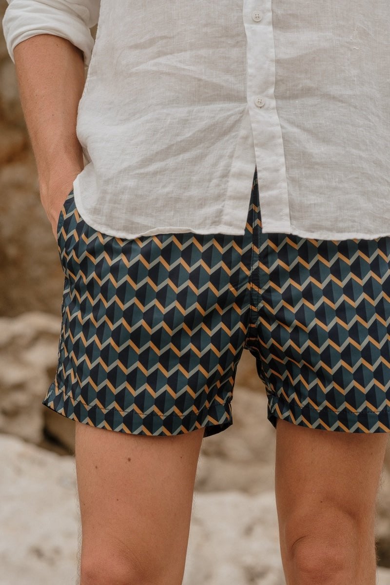 Printed swim shorts with elasticated waistband APNEE Green