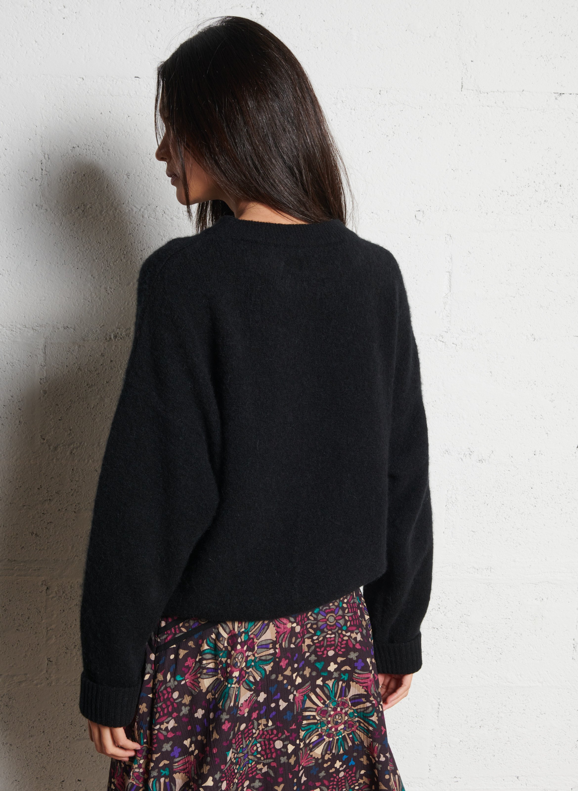 Rundhalspullover aus Wollmix AMERICAN VINTAGE Schwarz