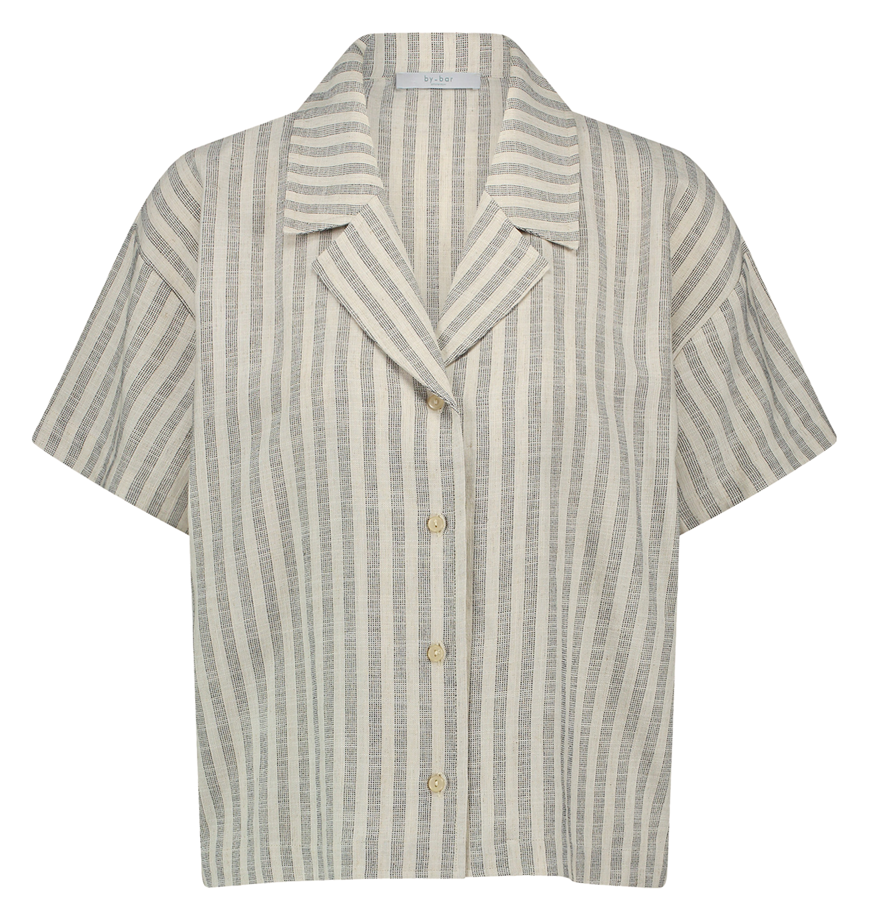 Recht, gestreept overhemd Beige