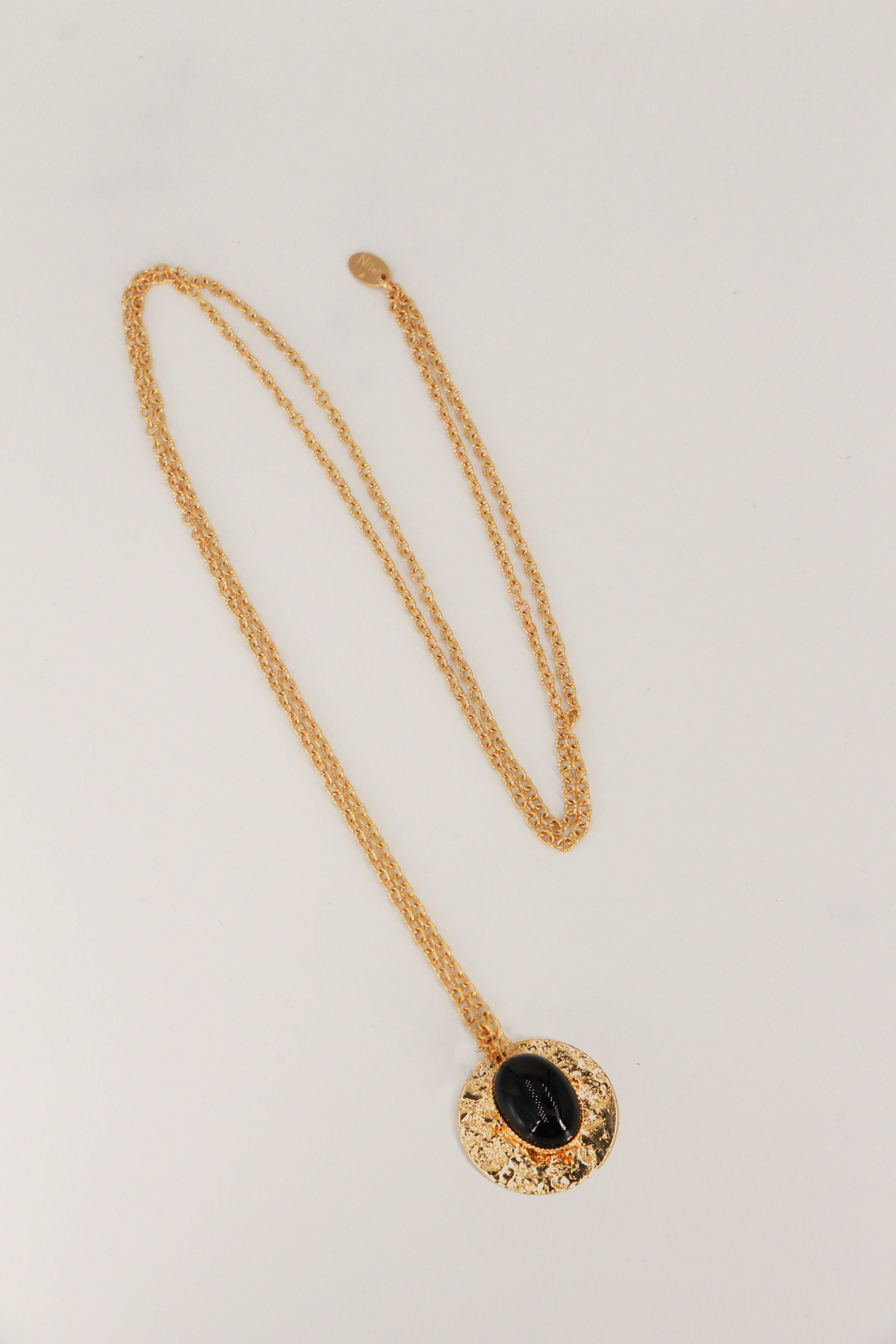 Long necklace NILAI Black