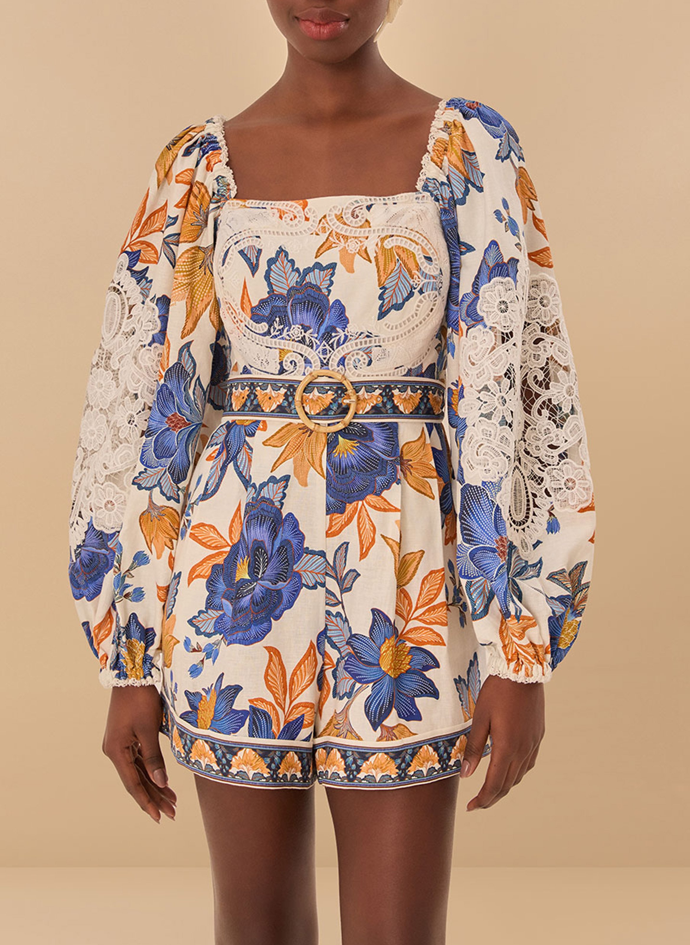 Combishort brodée à motifs FARM RIO Multicolore