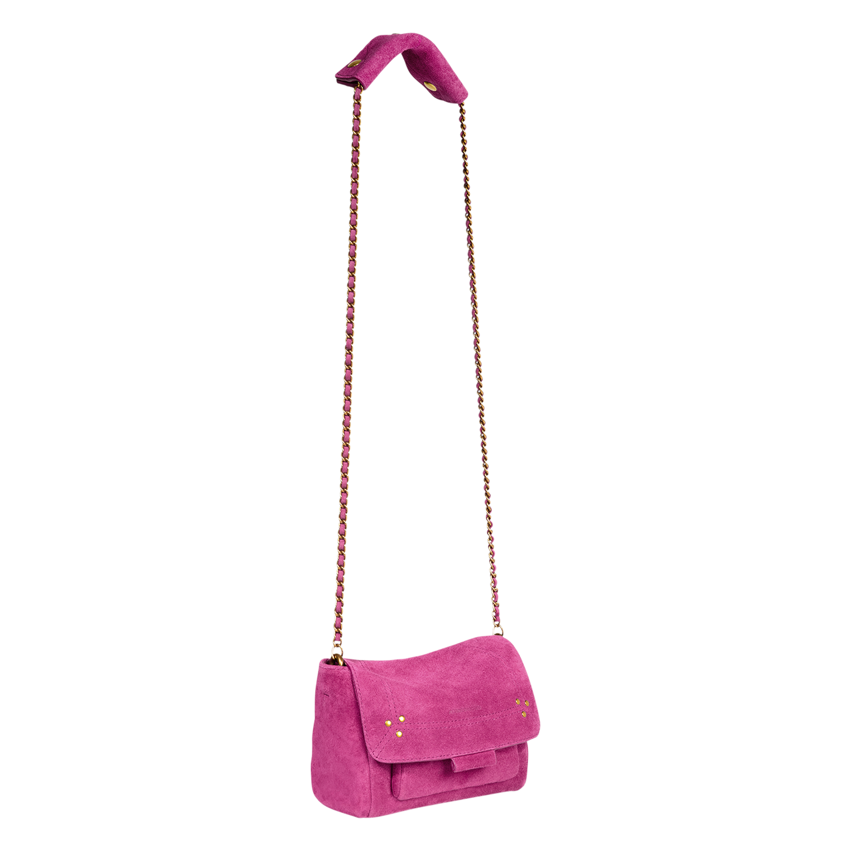 Leather flap shoulder bag Pink
