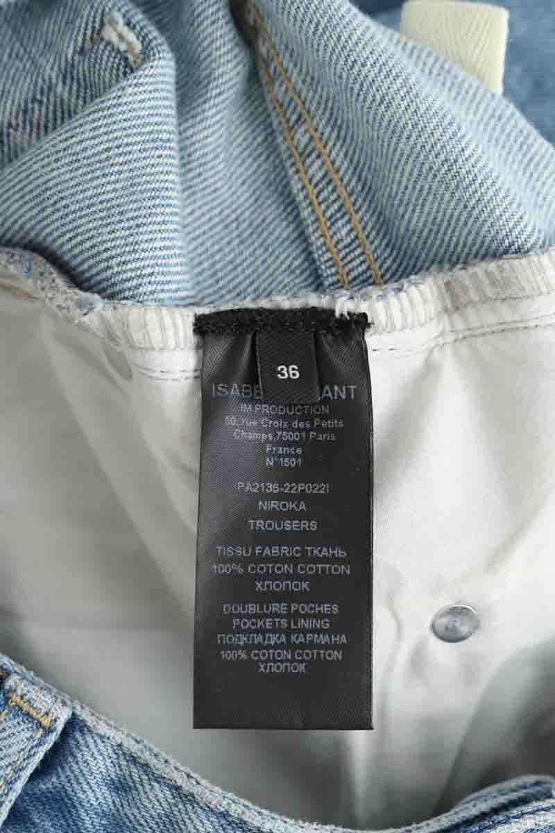 Cotton straight jeans ISABEL MARANT - Seconde Main Blue