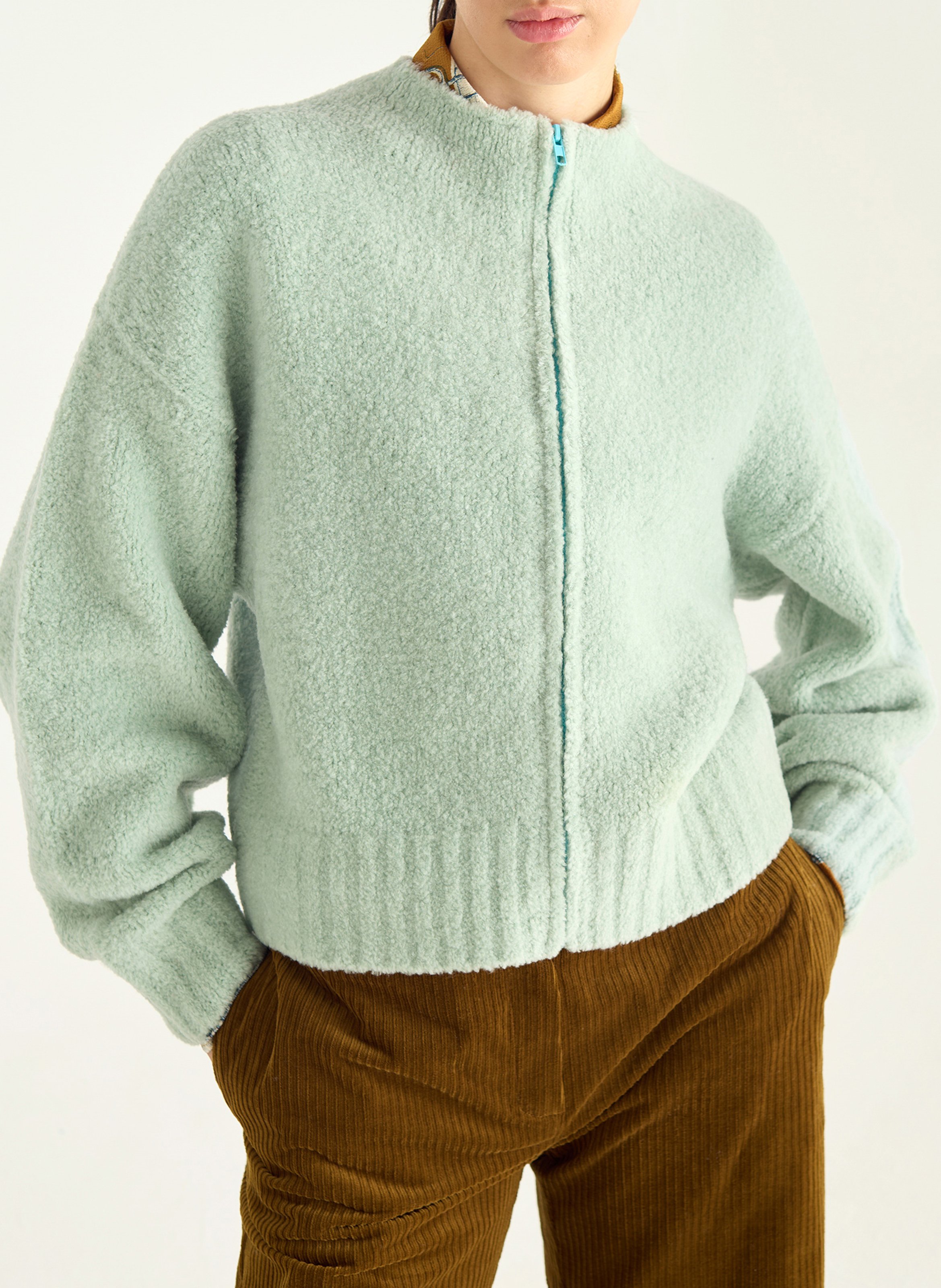 Straight-fit vest van wolmix COTELAC Groen