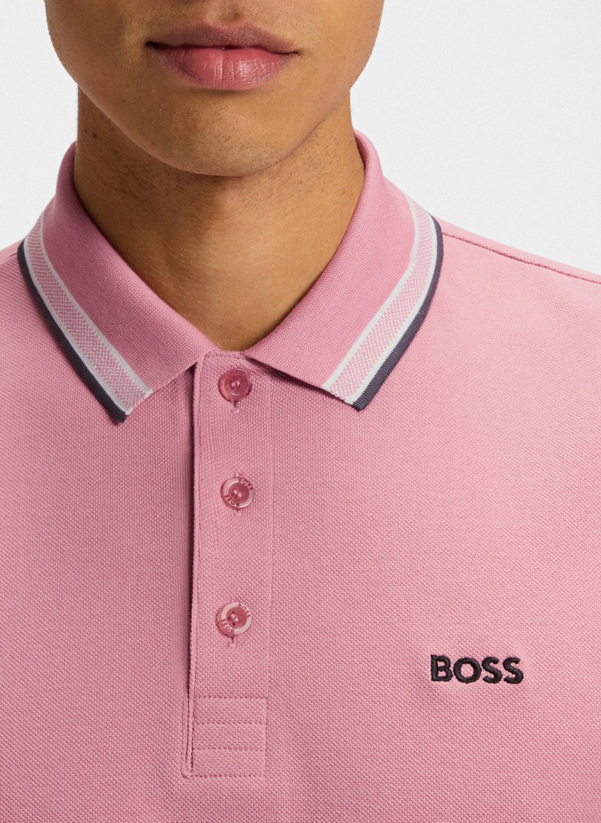 Regular-fit cotton polo shirt BOSS Pink