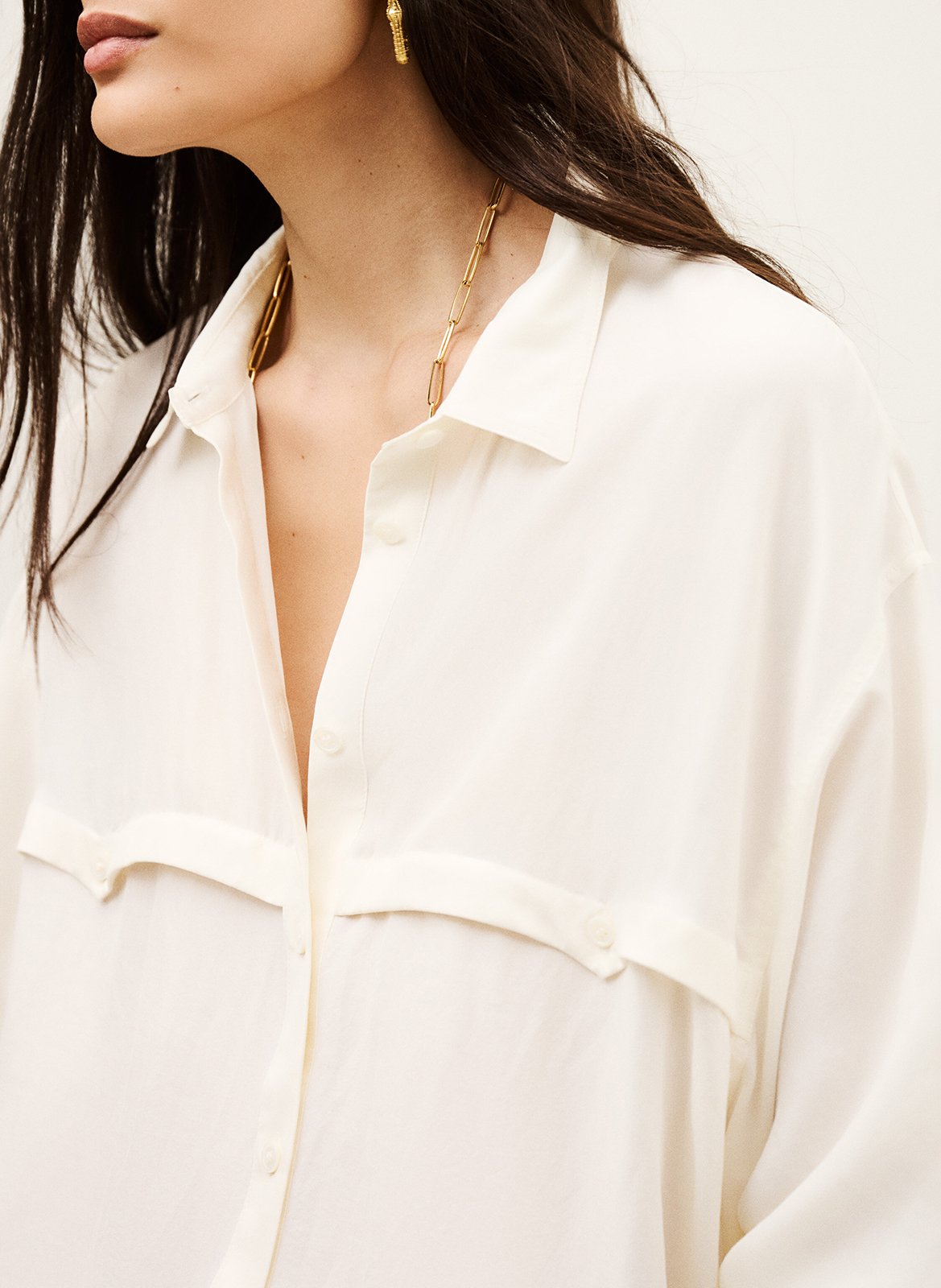 Blouse van zijde BA&SH Beige