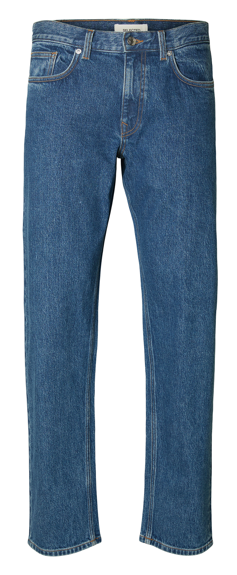 Straight organic cotton-blend jeans SELECTED Blue