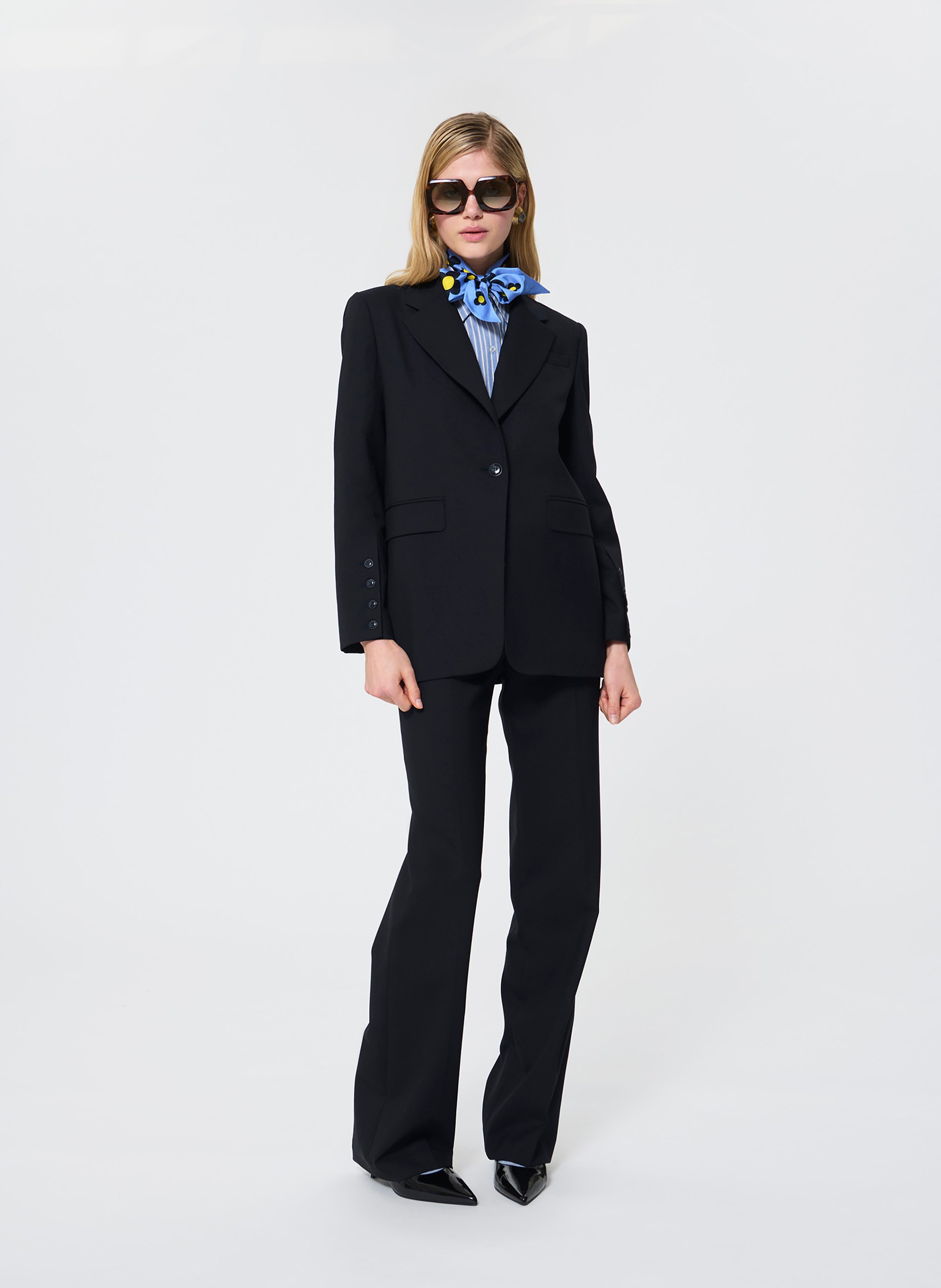 Giacca tailleur dritta in lana TARA JARMON Blu