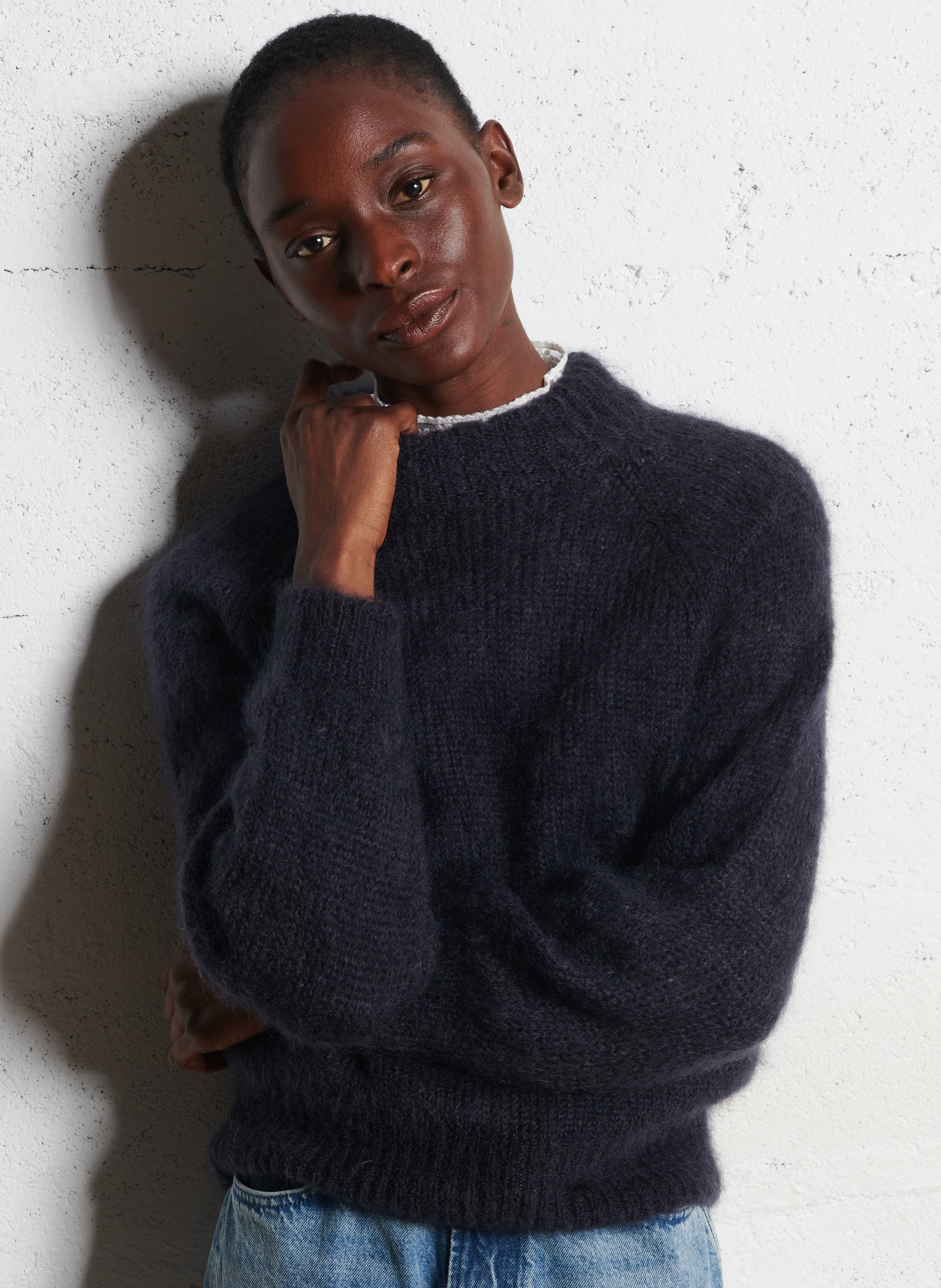 Round neck sweater in mixed wool DES PETITS HAUTS