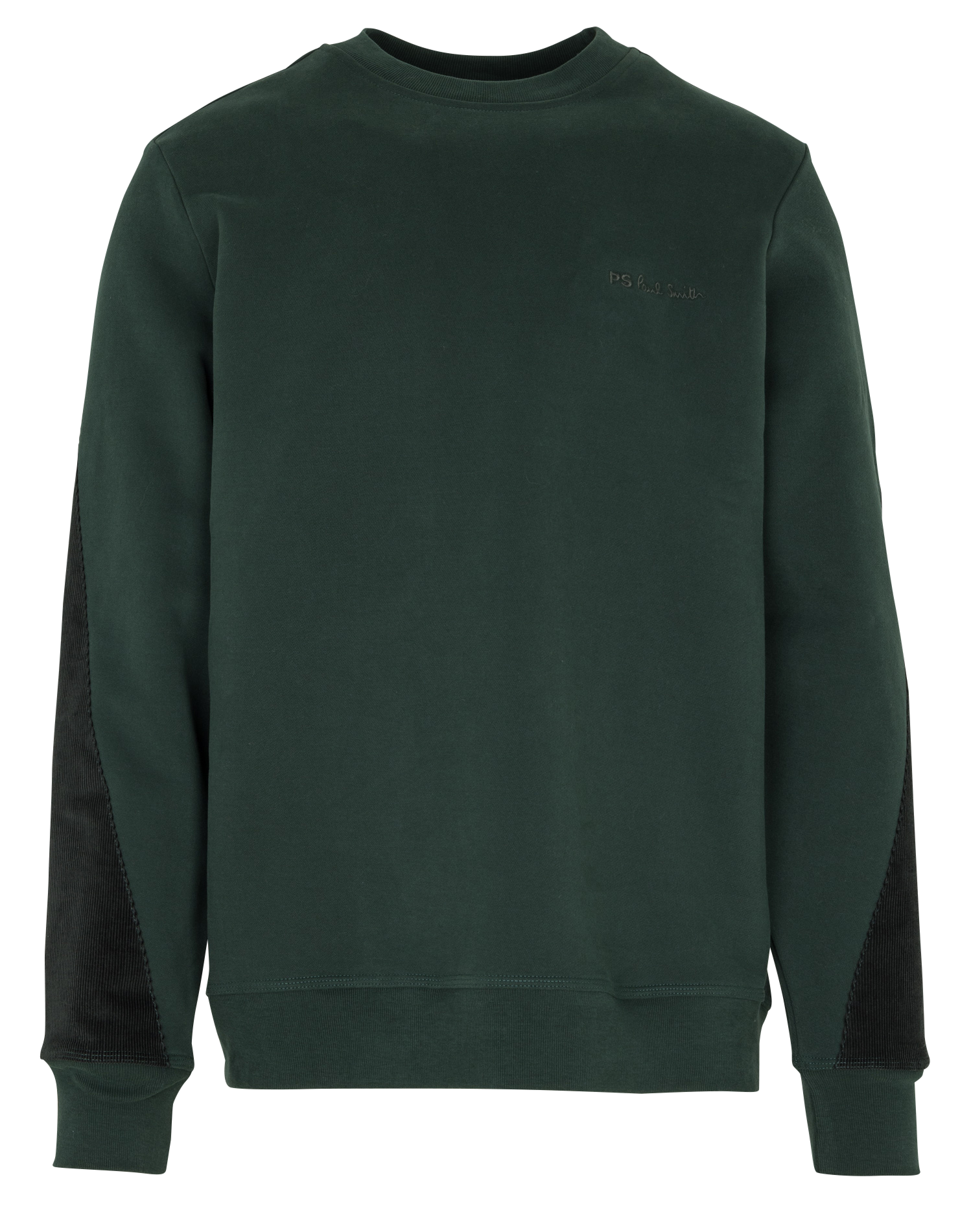 Straight fit round neck ribbed corduroy cotton sweatshirt PAUL SMITH Green