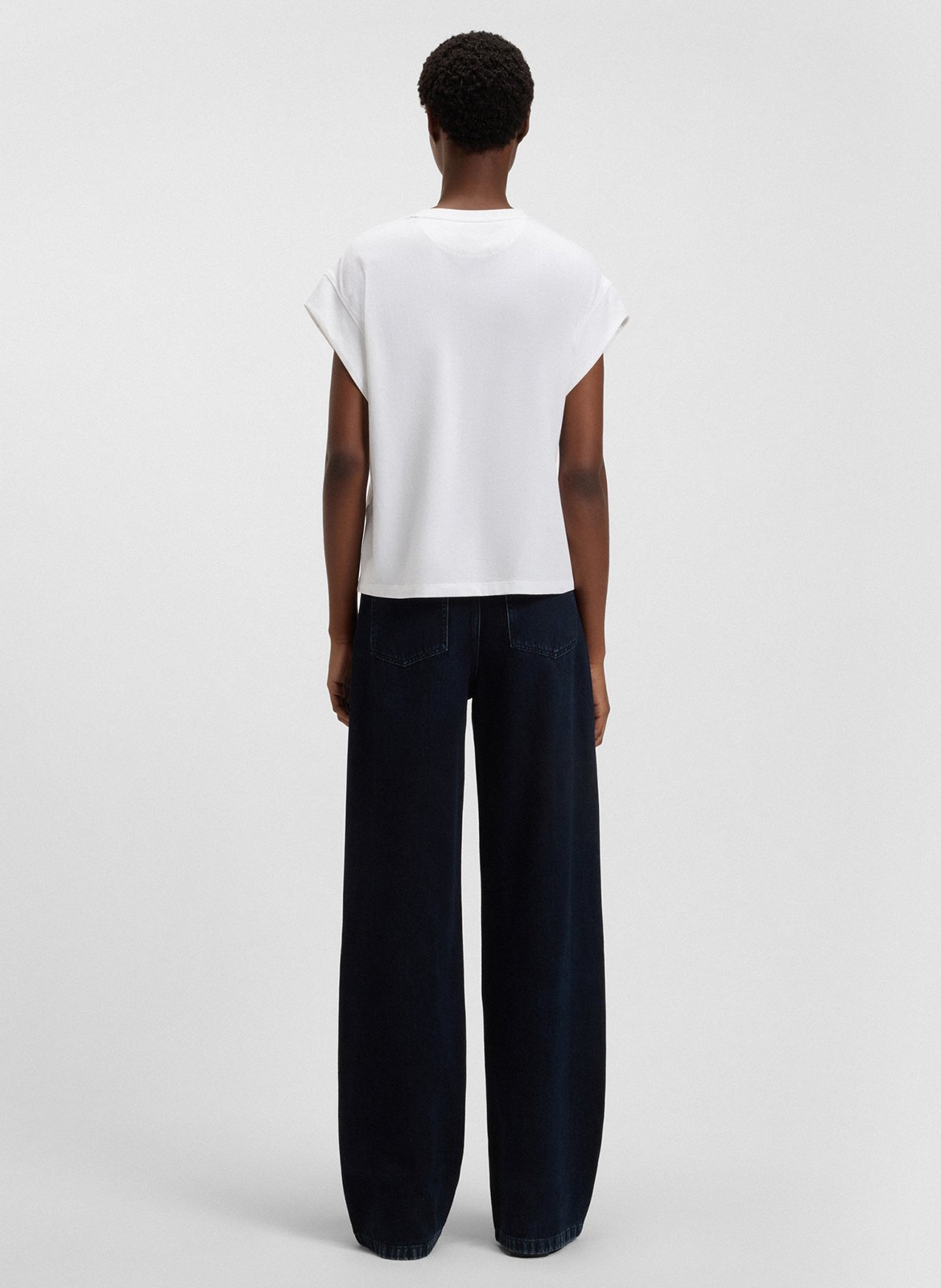 Tee-shirt manches courtes unies BOSS Blanc