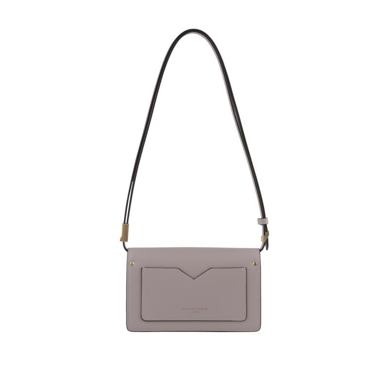 Shoulder bag - cowhide leather POURCHET Purple