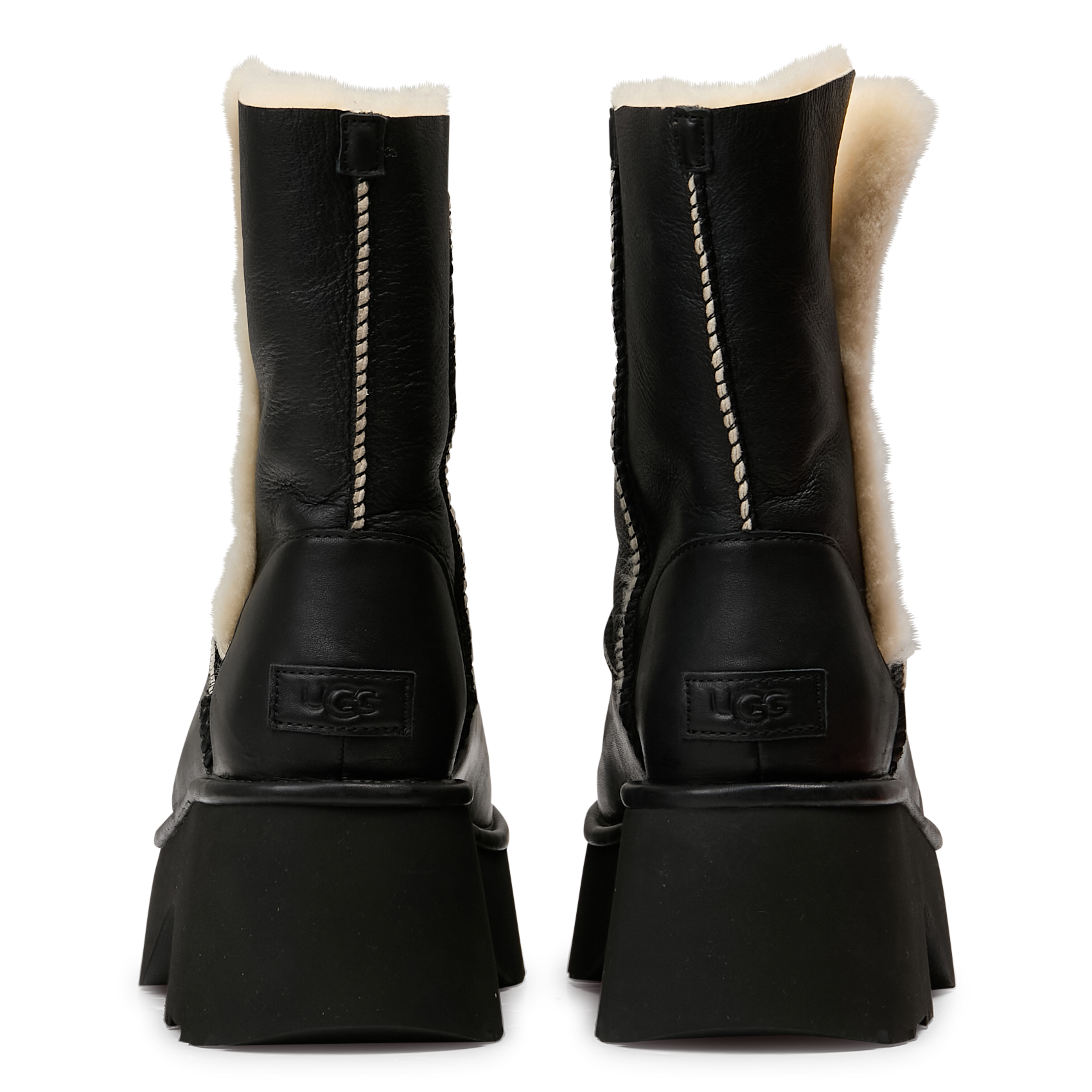 Leather platform boots UGG Black