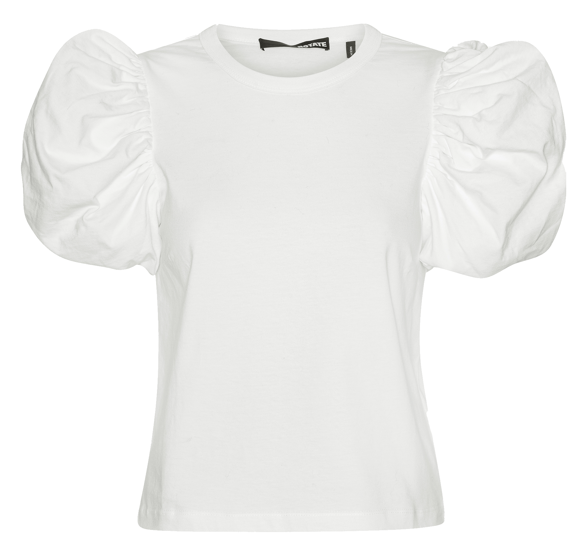 Organic cotton round neck straight top ROTATE White