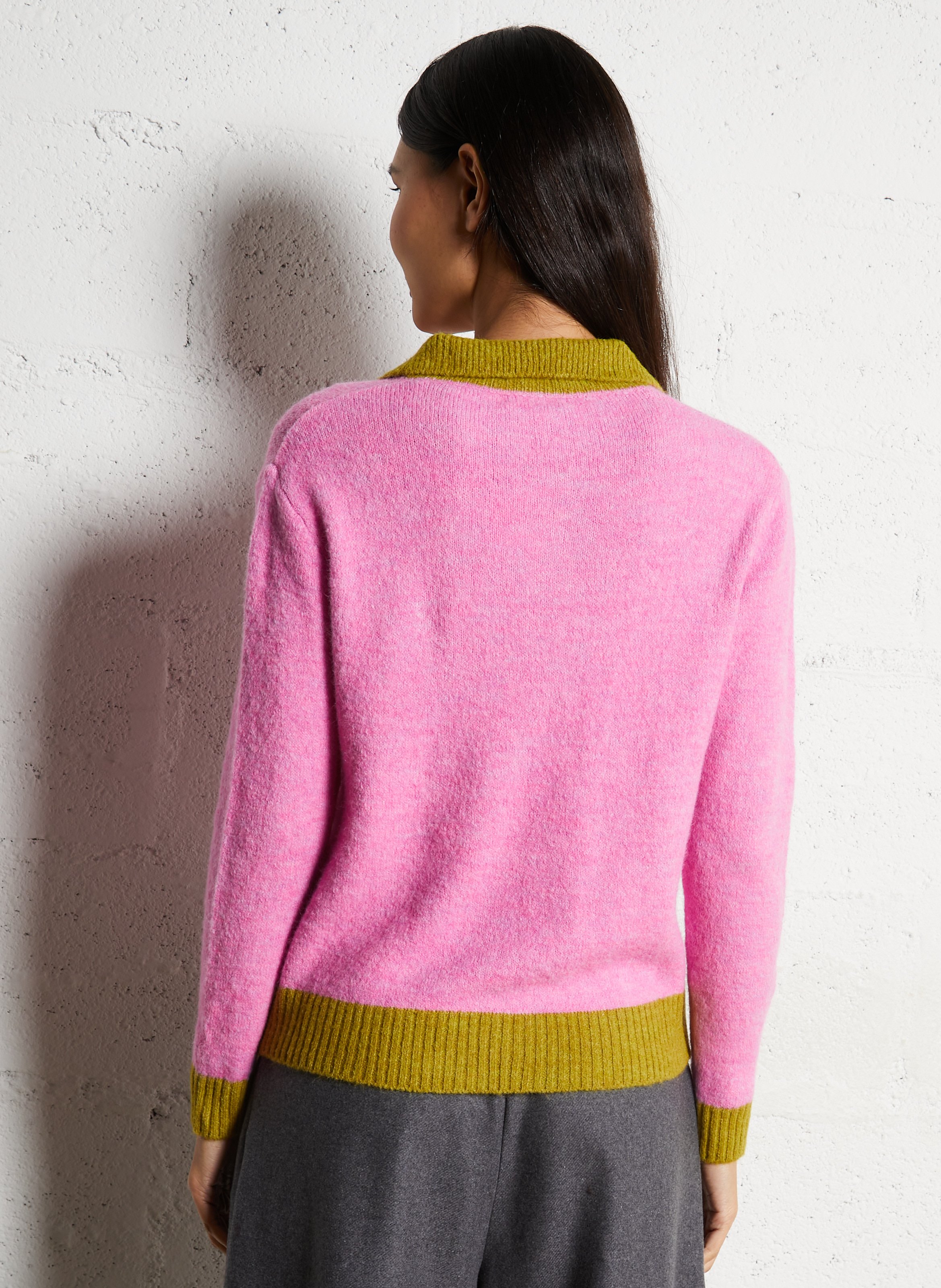 Pull droit col classique  DR BLOOM Rose