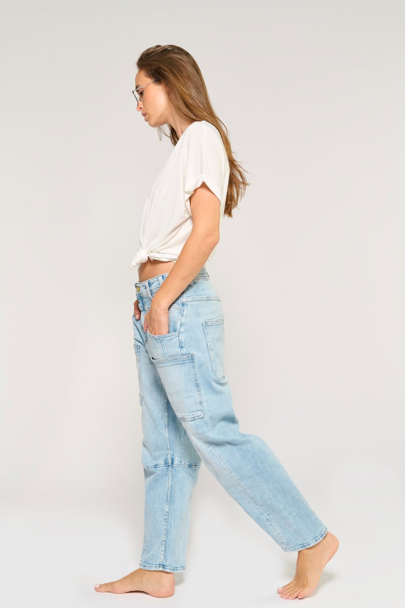 Loose jeans, wide, length 34 LE TEMPS DES CERISES Blue