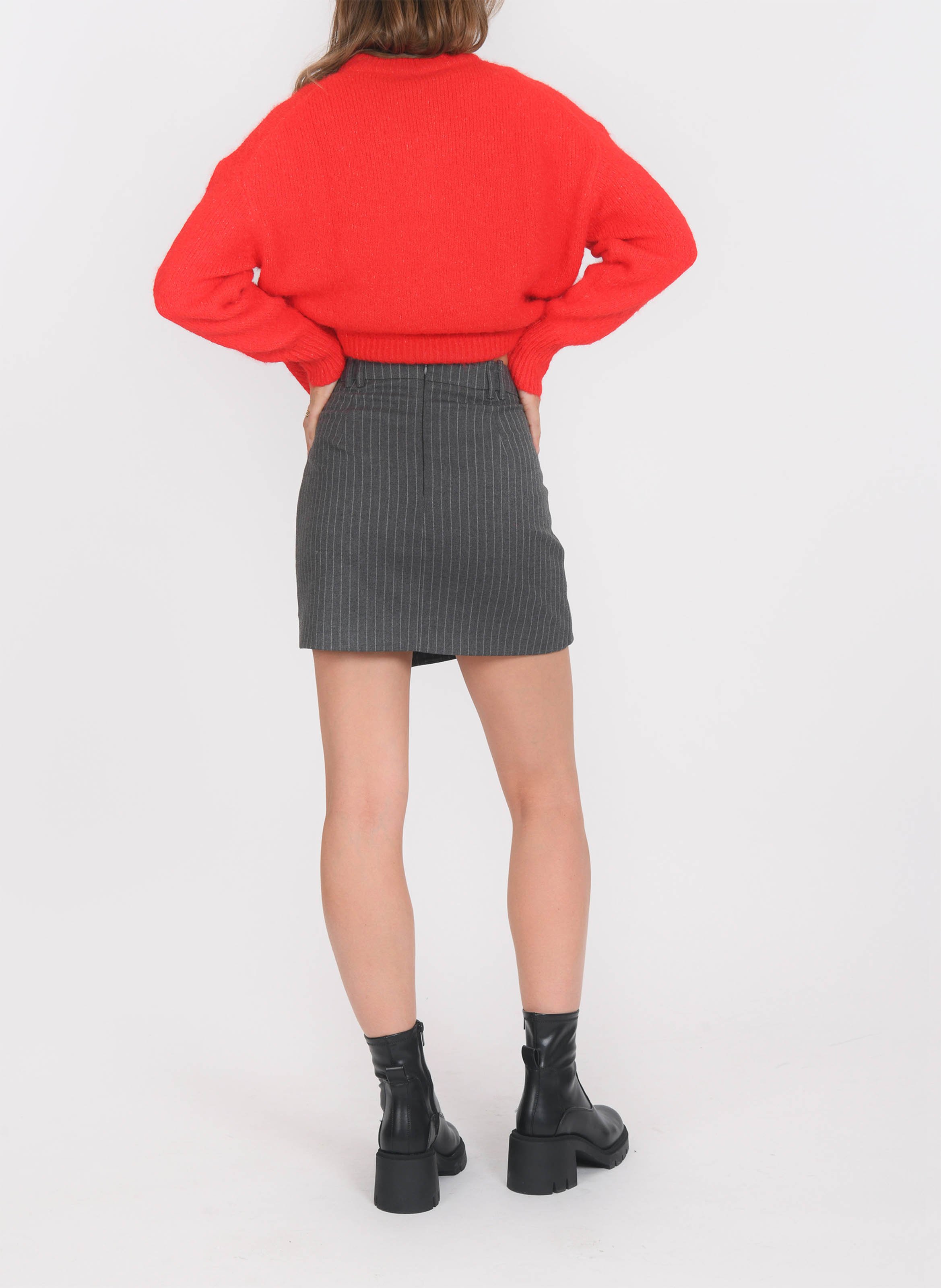 Jupe courte rayée KOOKAI Gris