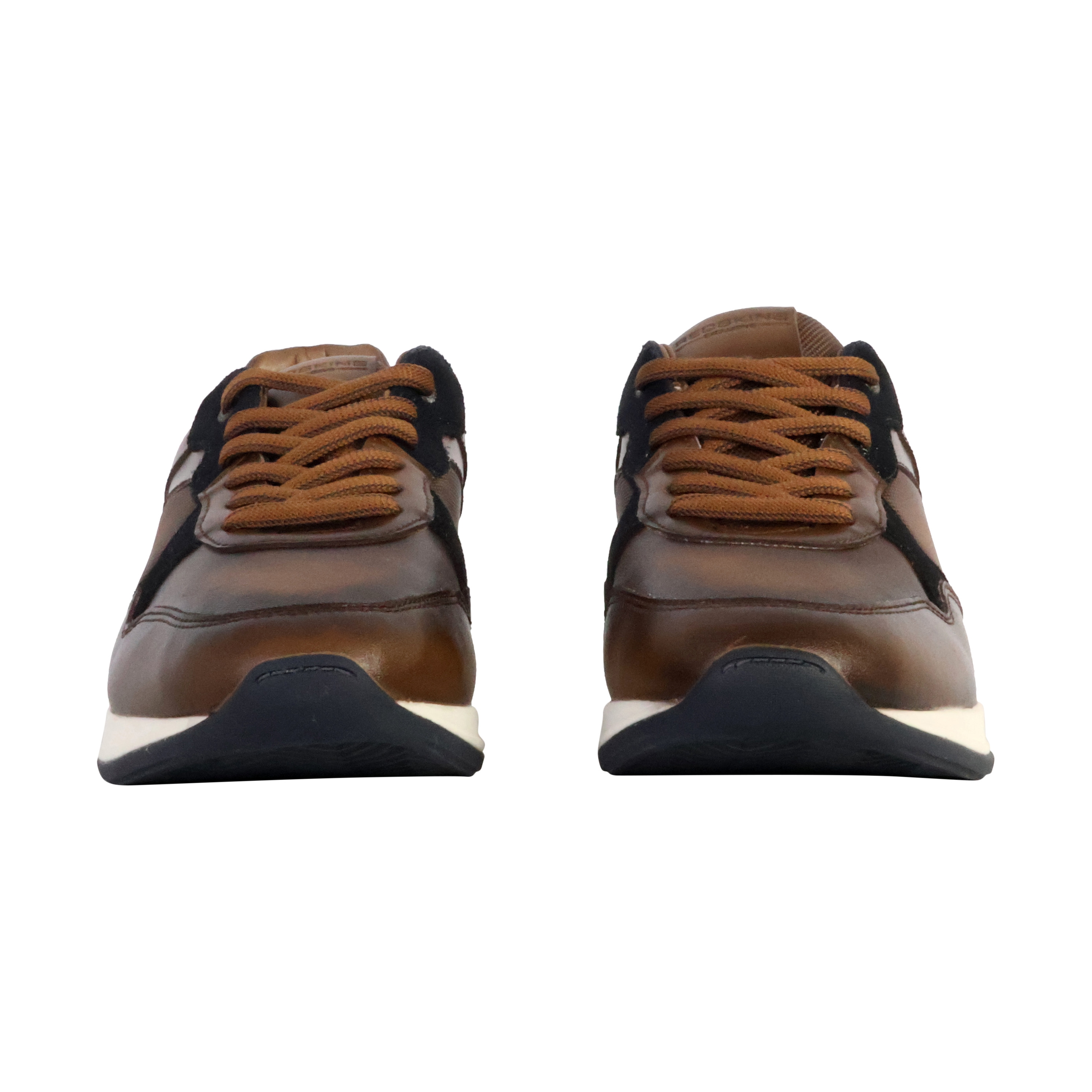 Low leather sneaker with straw detail REDSKINS Brown
