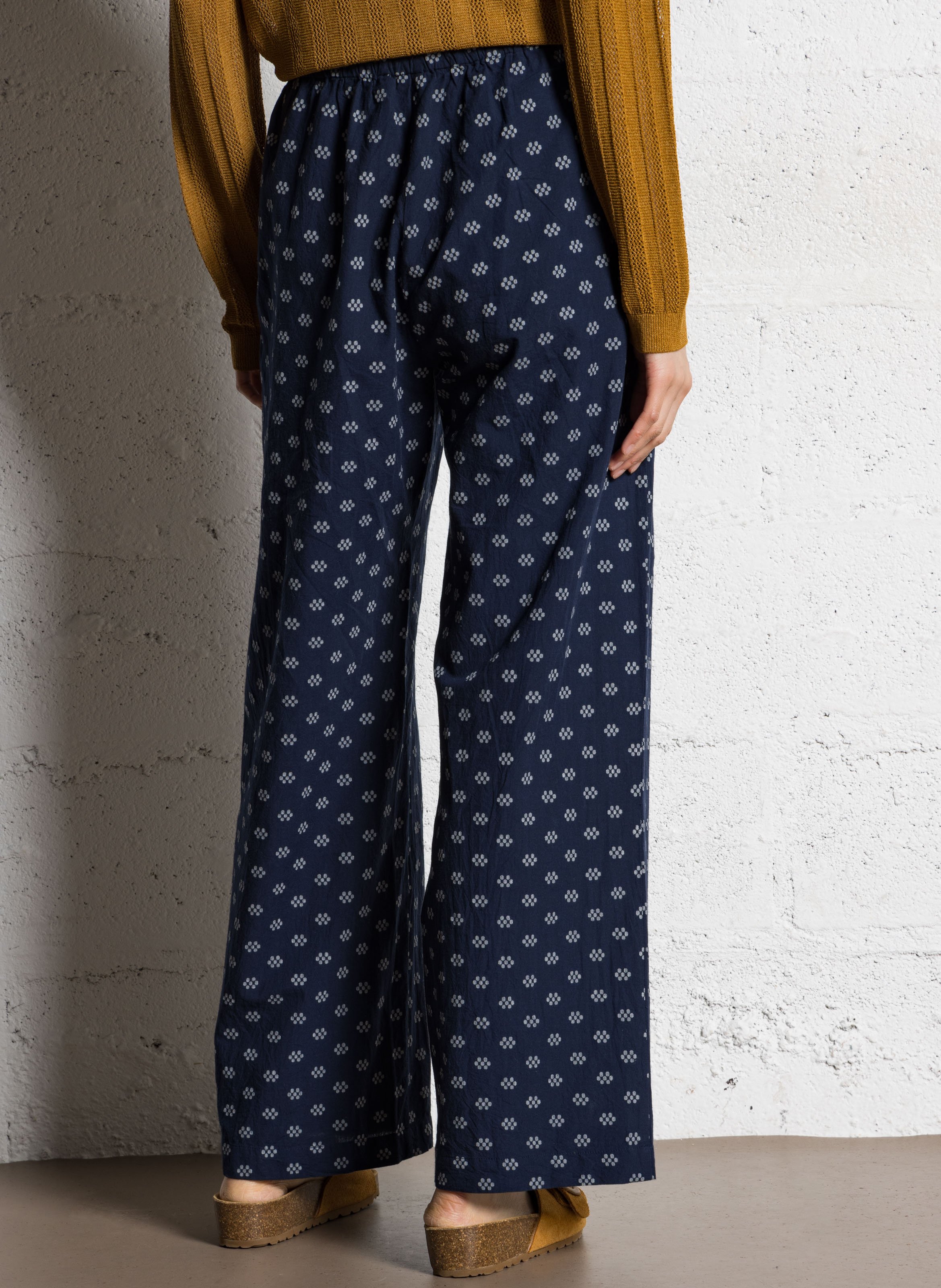 Pantalon large imprimé NICE THINGS Bleu