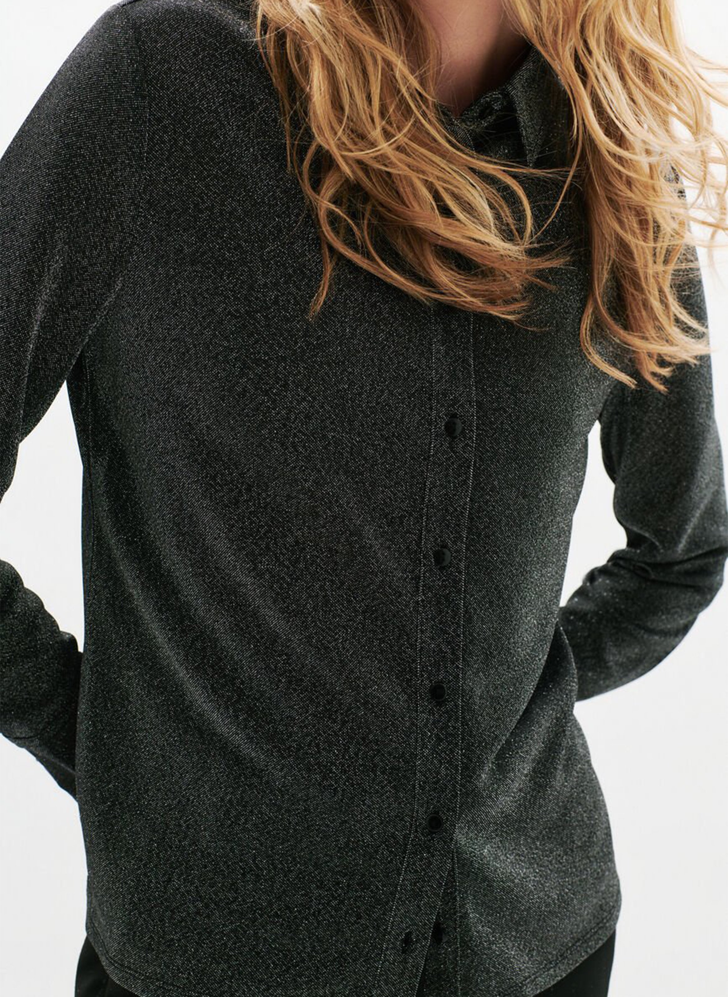 Straight shirt with classic sequined collar CAROLL Grey