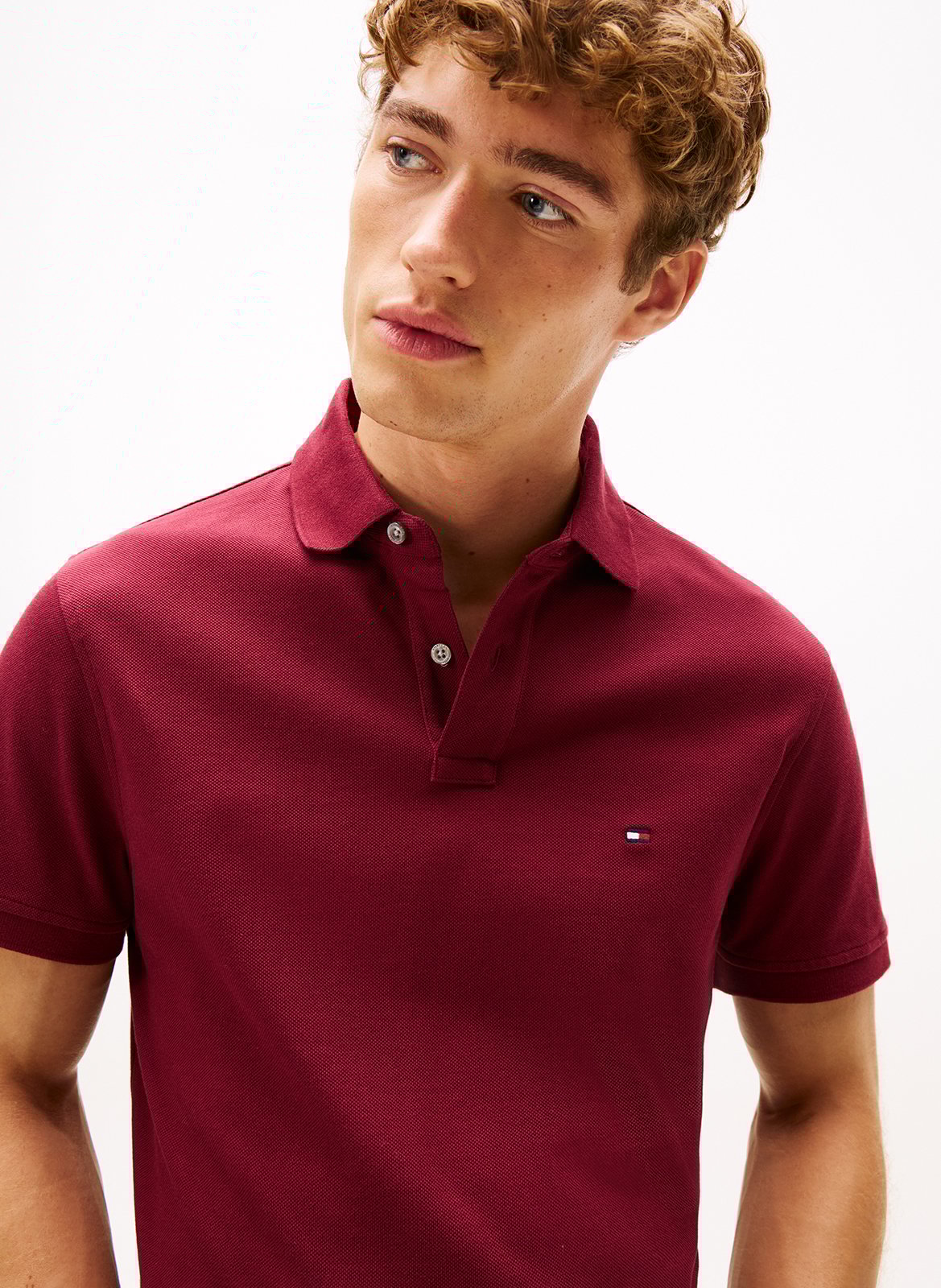 Regular-fit organic cotton-blend polo shirt TOMMY HILFIGER Red