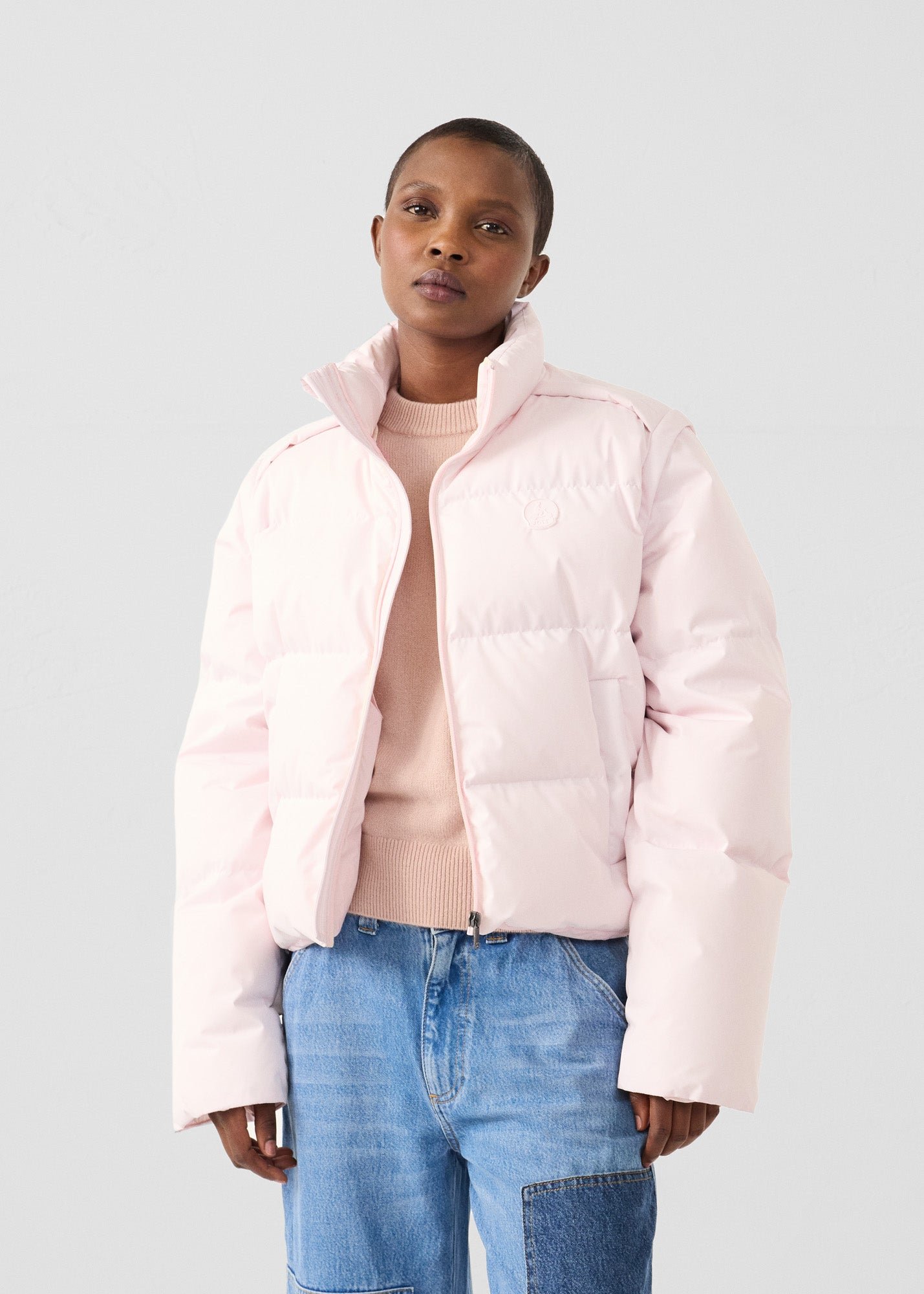 Puffer jacket for extreme cold by Paule. JOTT Pink
