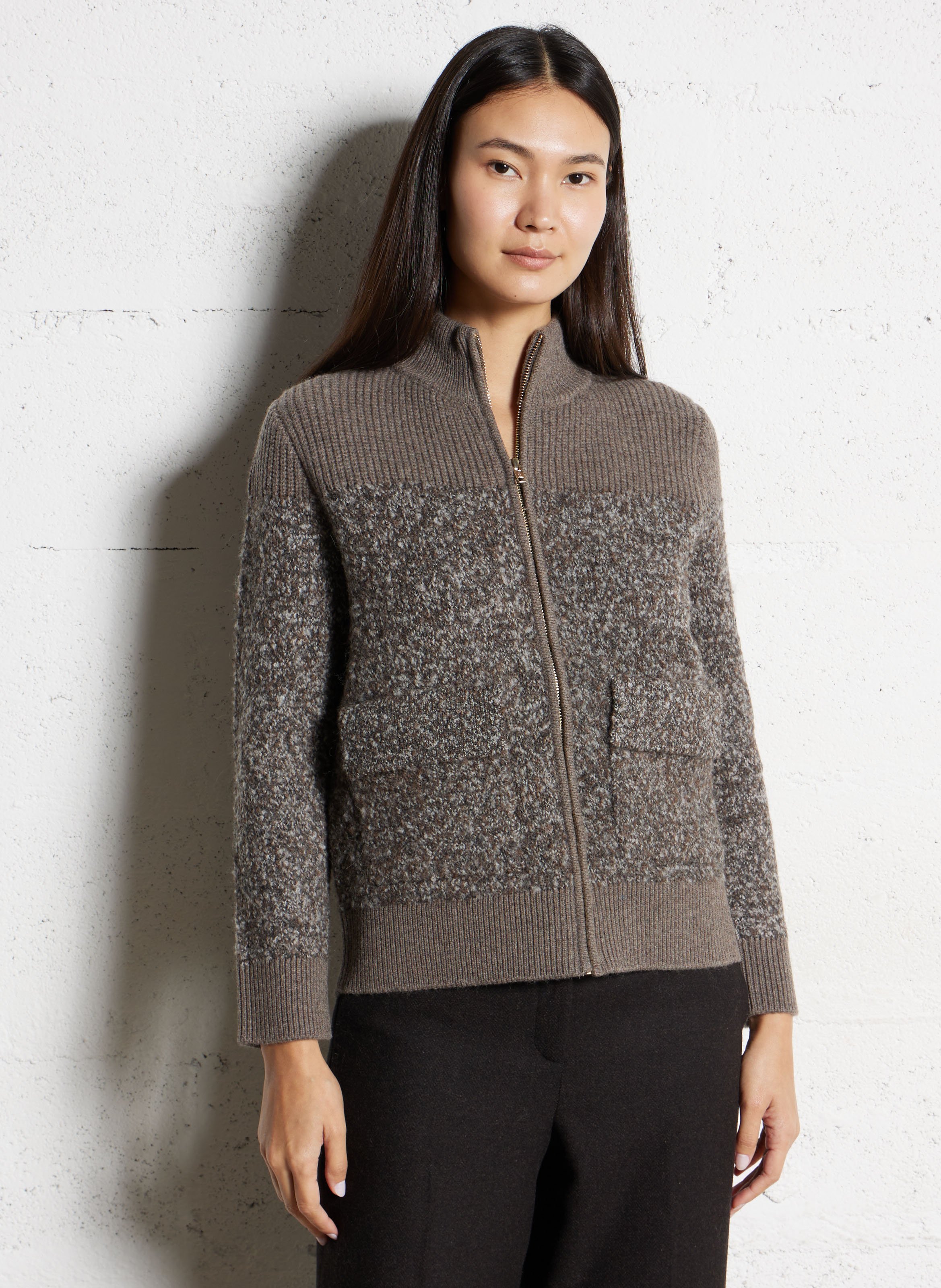 Recht vest met opstaande kraag van gemengde wol MAISON 123 Grijs