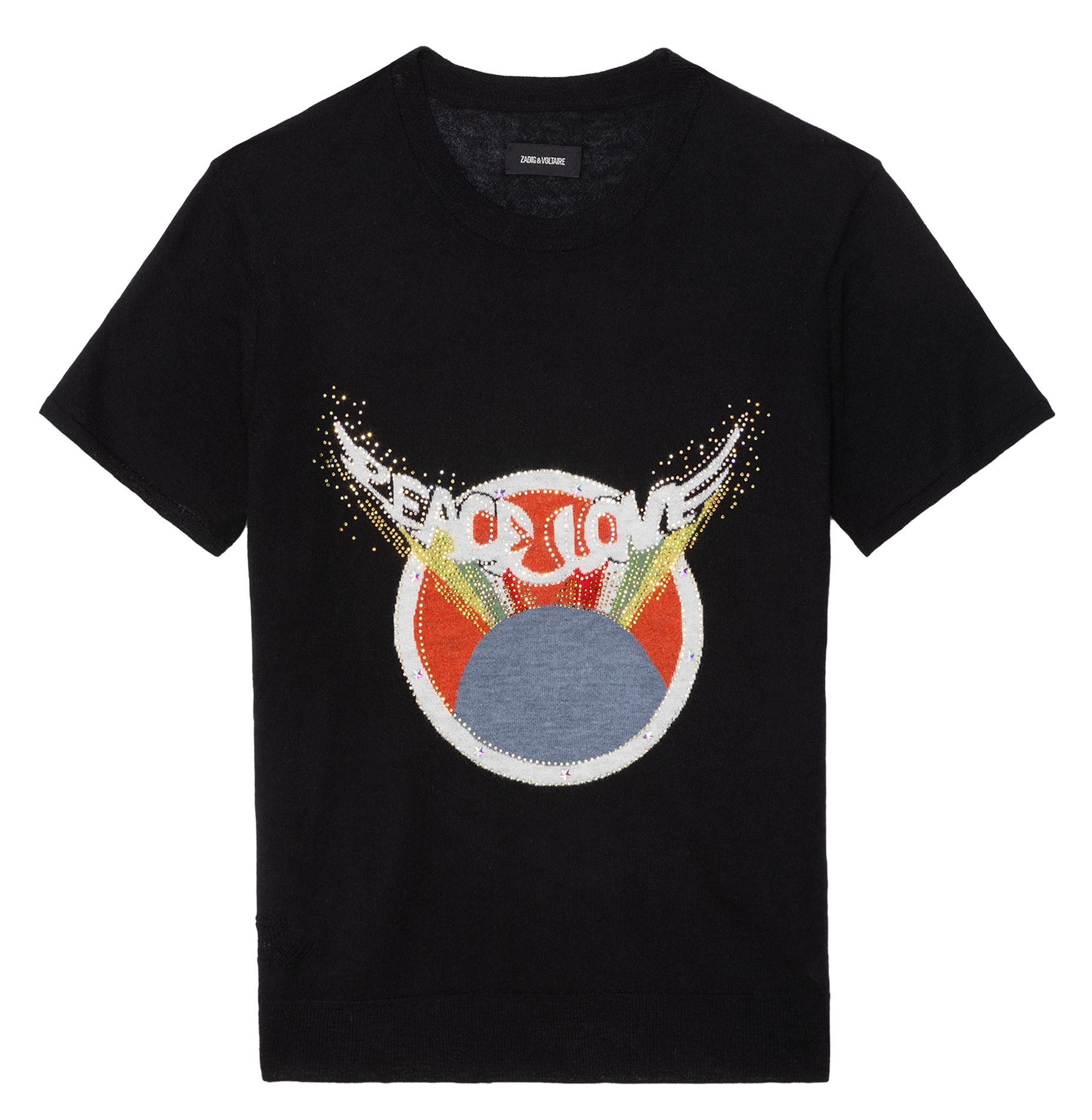 T-shirt van kasjmier met ronde hals ZADIG&VOLTAIRE Zwart