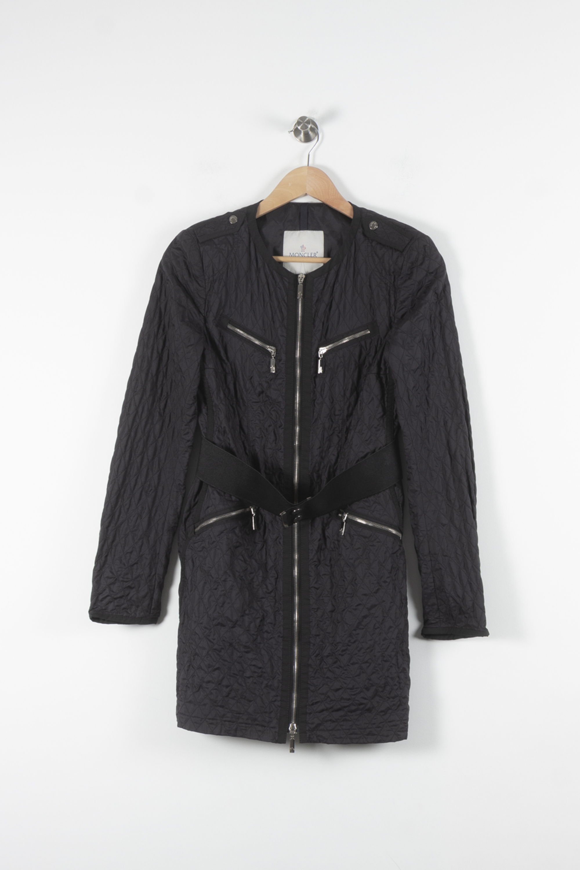 Lightweight quilted padded jacket with high neck MONCLER - Seconde Main Black