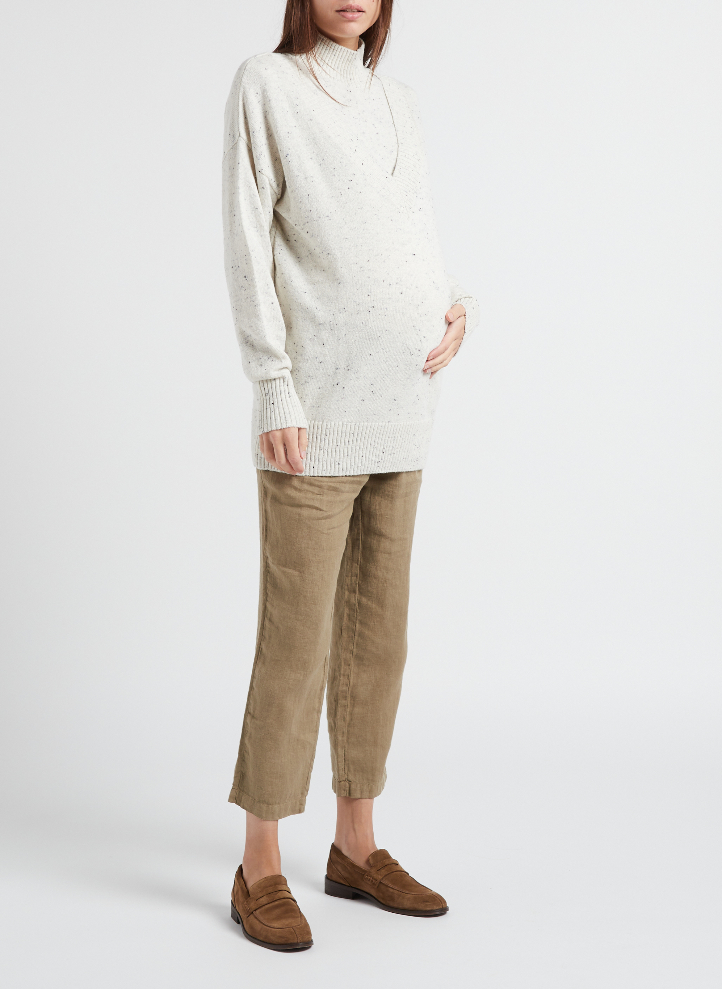 Pull col montant en coton SERAPHINE Gris