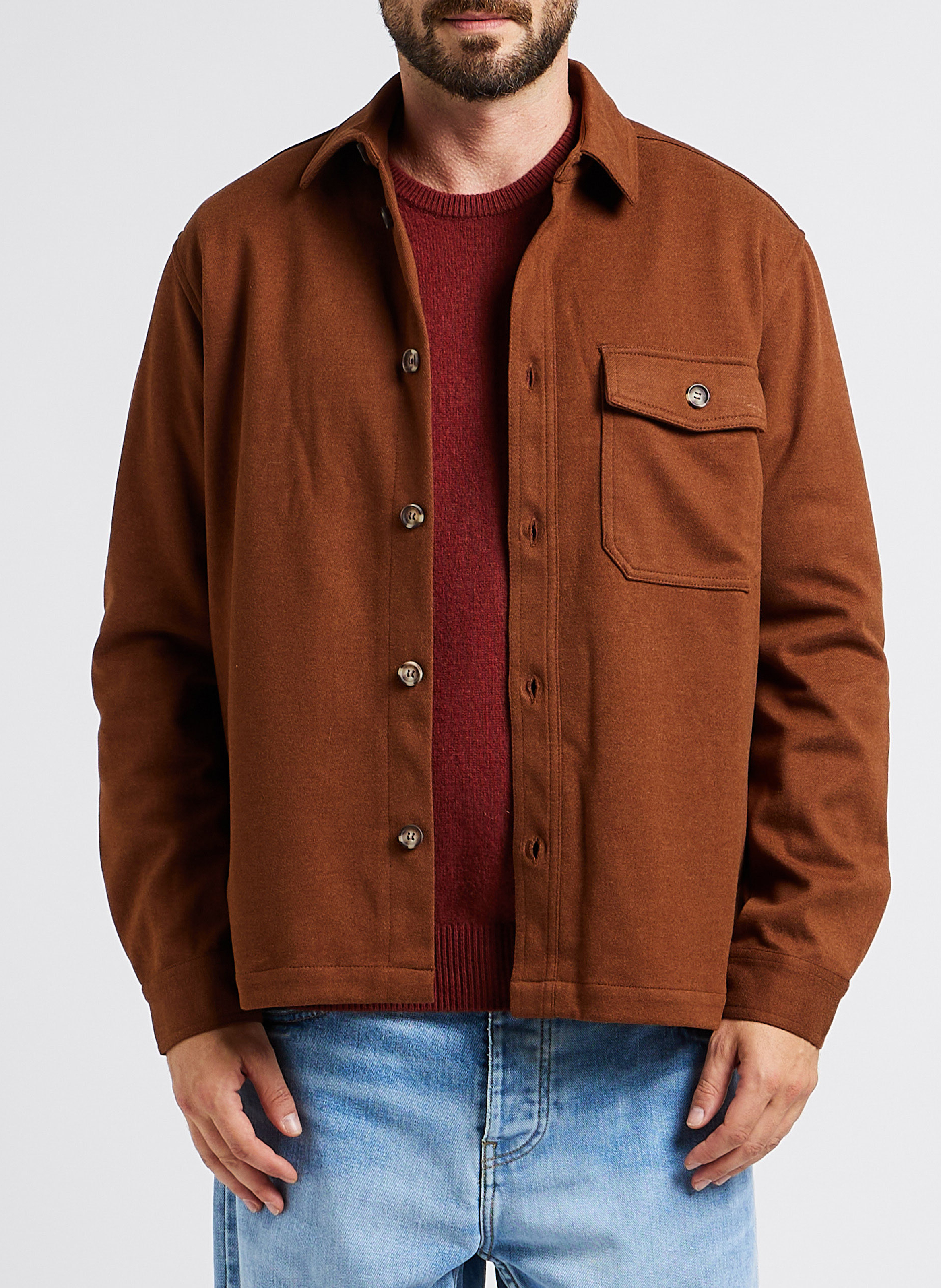 Surchemise col classique  MINIMUM Marron