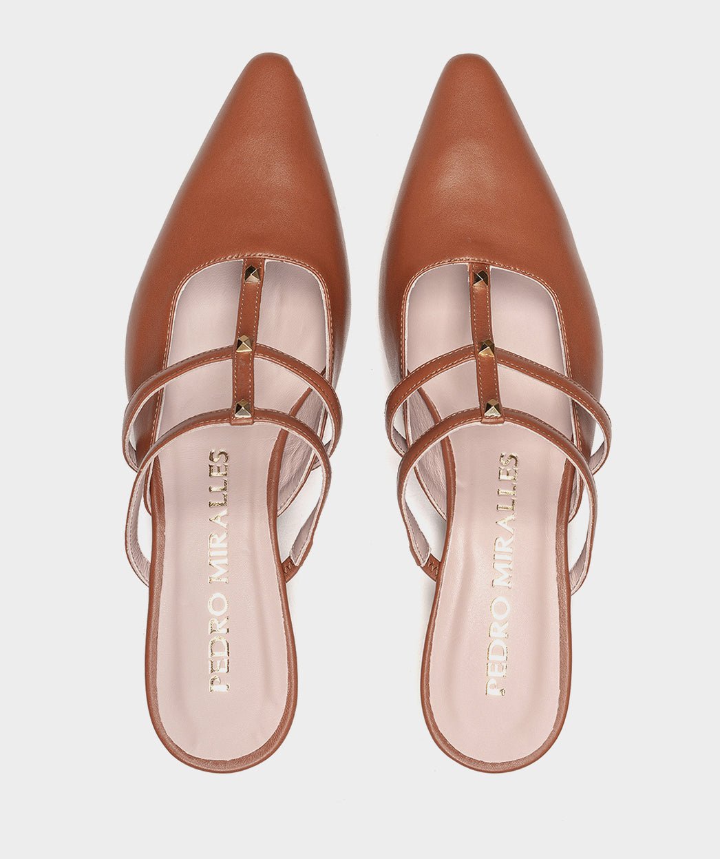 Open-toe brown leather high heels. PEDRO MIRALLES Brown