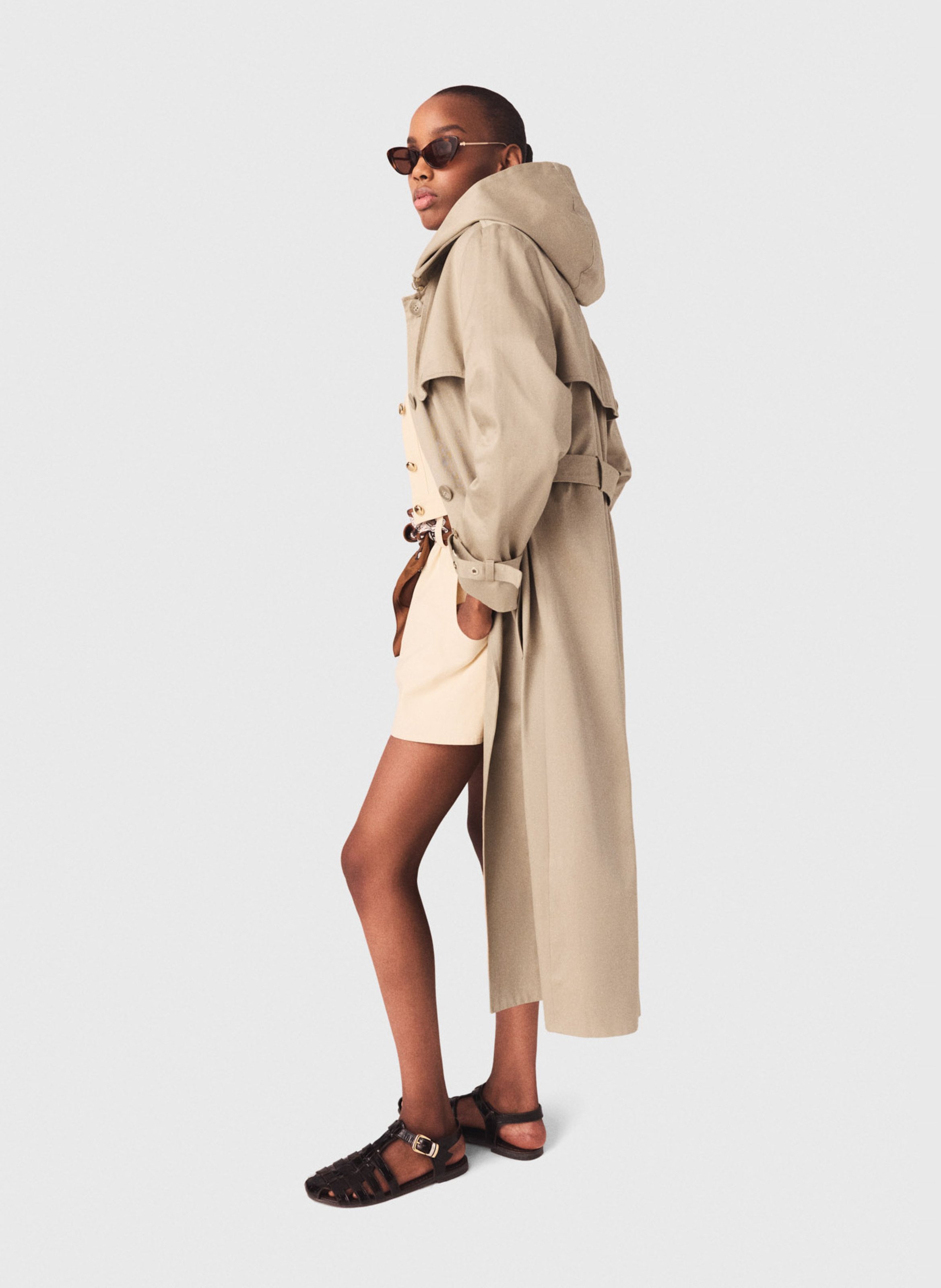 Effen trenchcoat MAJE Beige