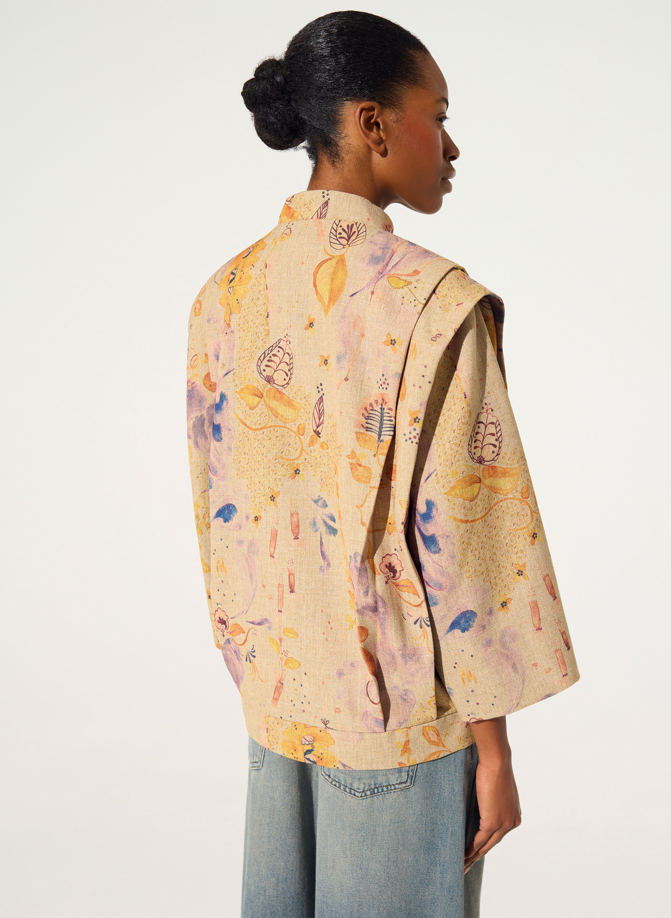 Blouson imprimé à col montant COTELAC Marron