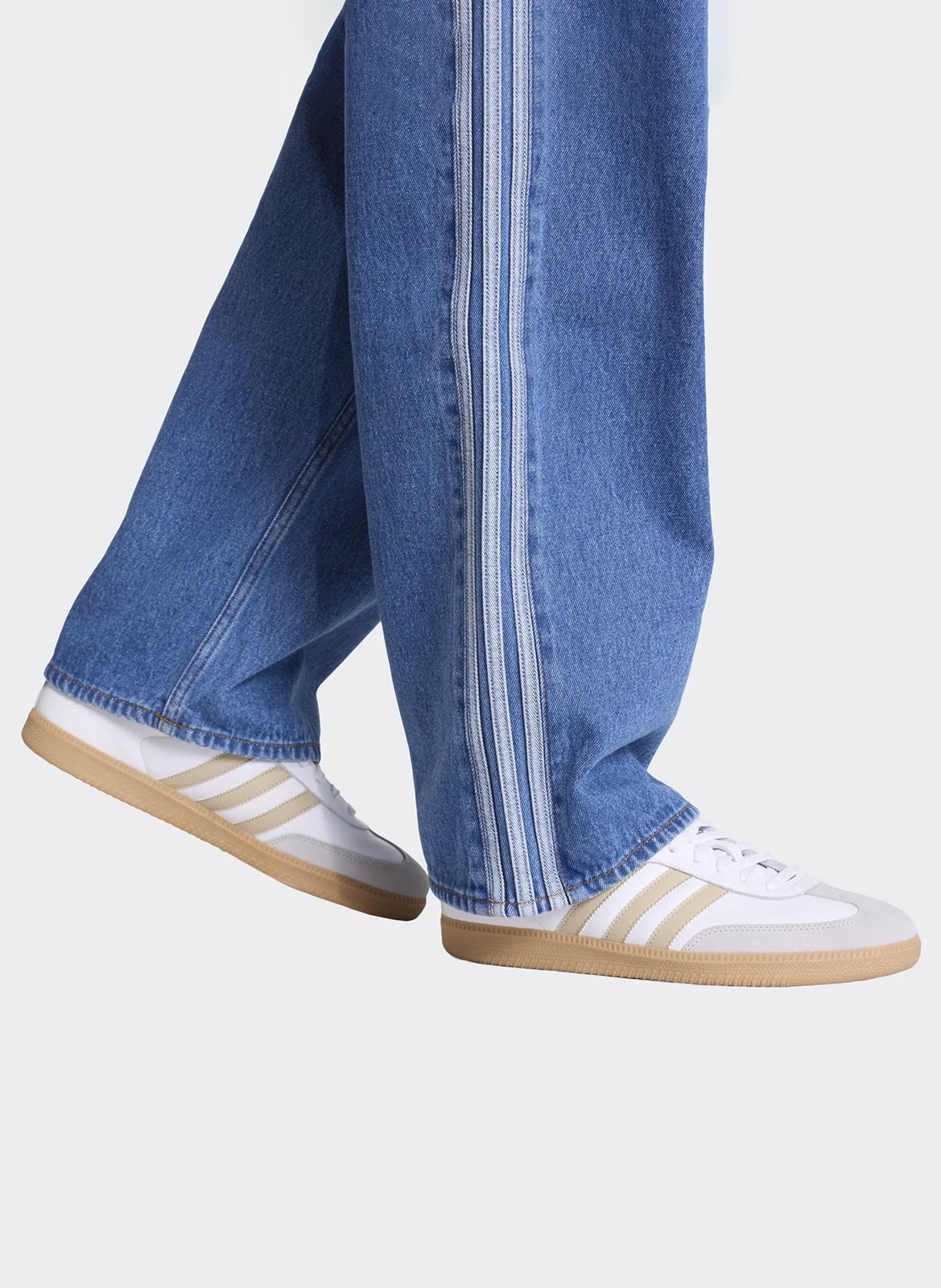 Katoenen jeans met rechte pijp ADIDAS Blauw