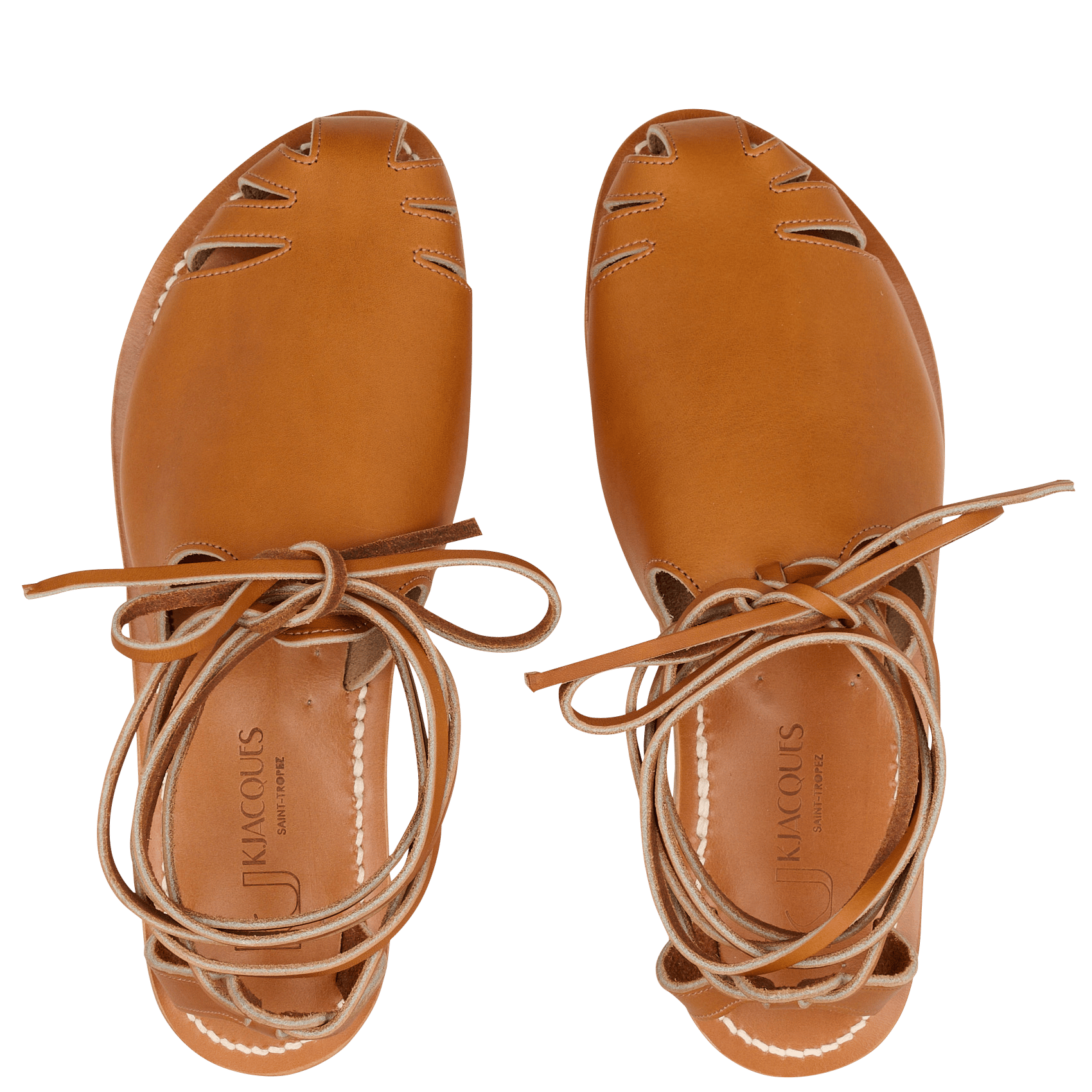 Leren sandalen K JACQUES Bruin