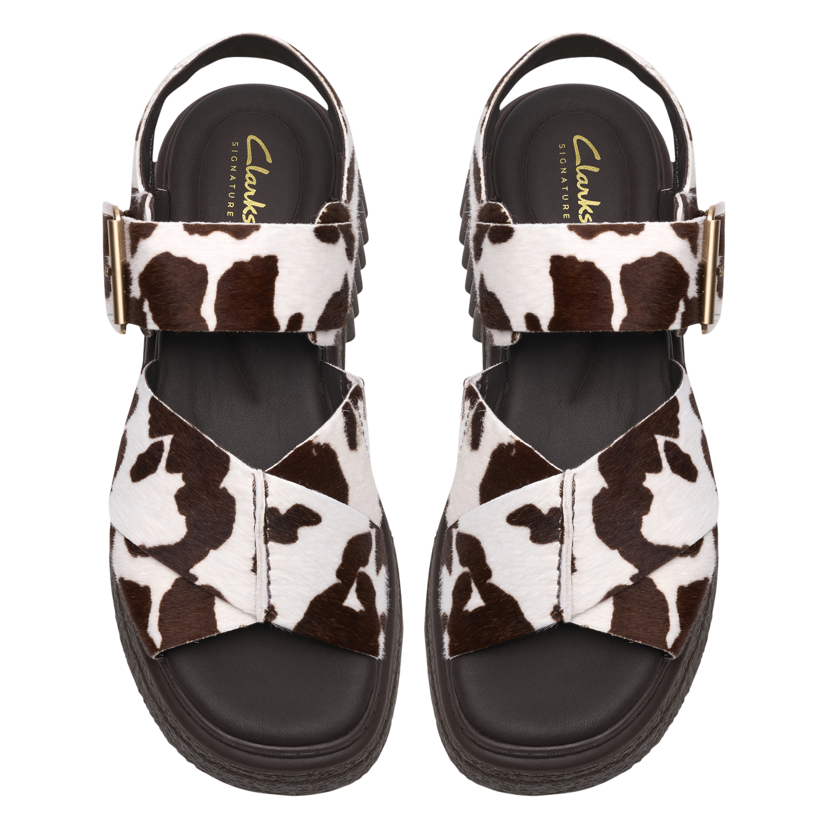 Wedge sandals in printed pony leather CLARKS Multicolored