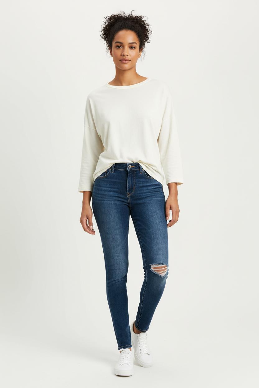Cropped slim jeans with studs LEVI'S - Seconde main Blue
