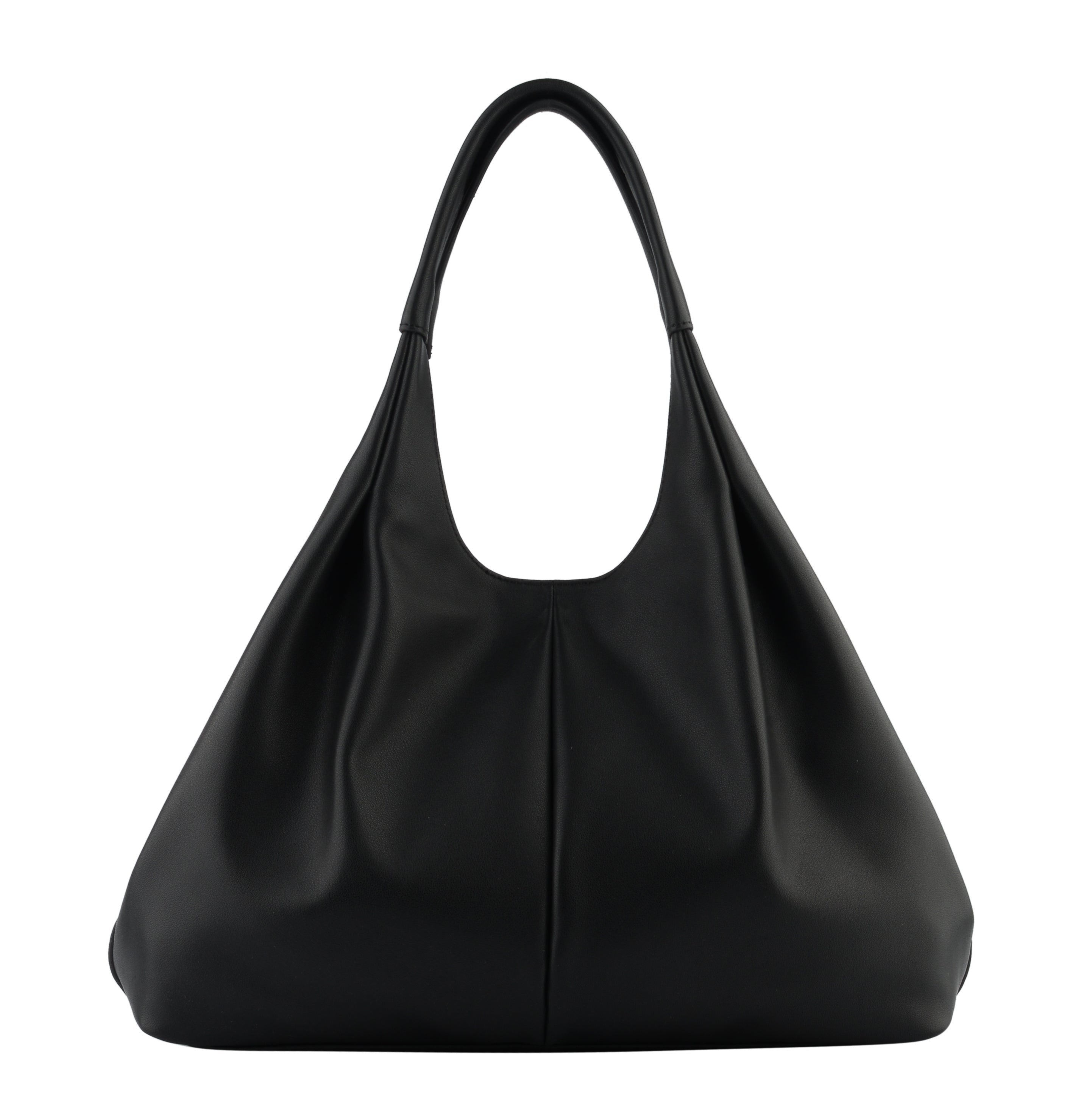 Calfskin leather shoulder bag | Black POURCHET Women