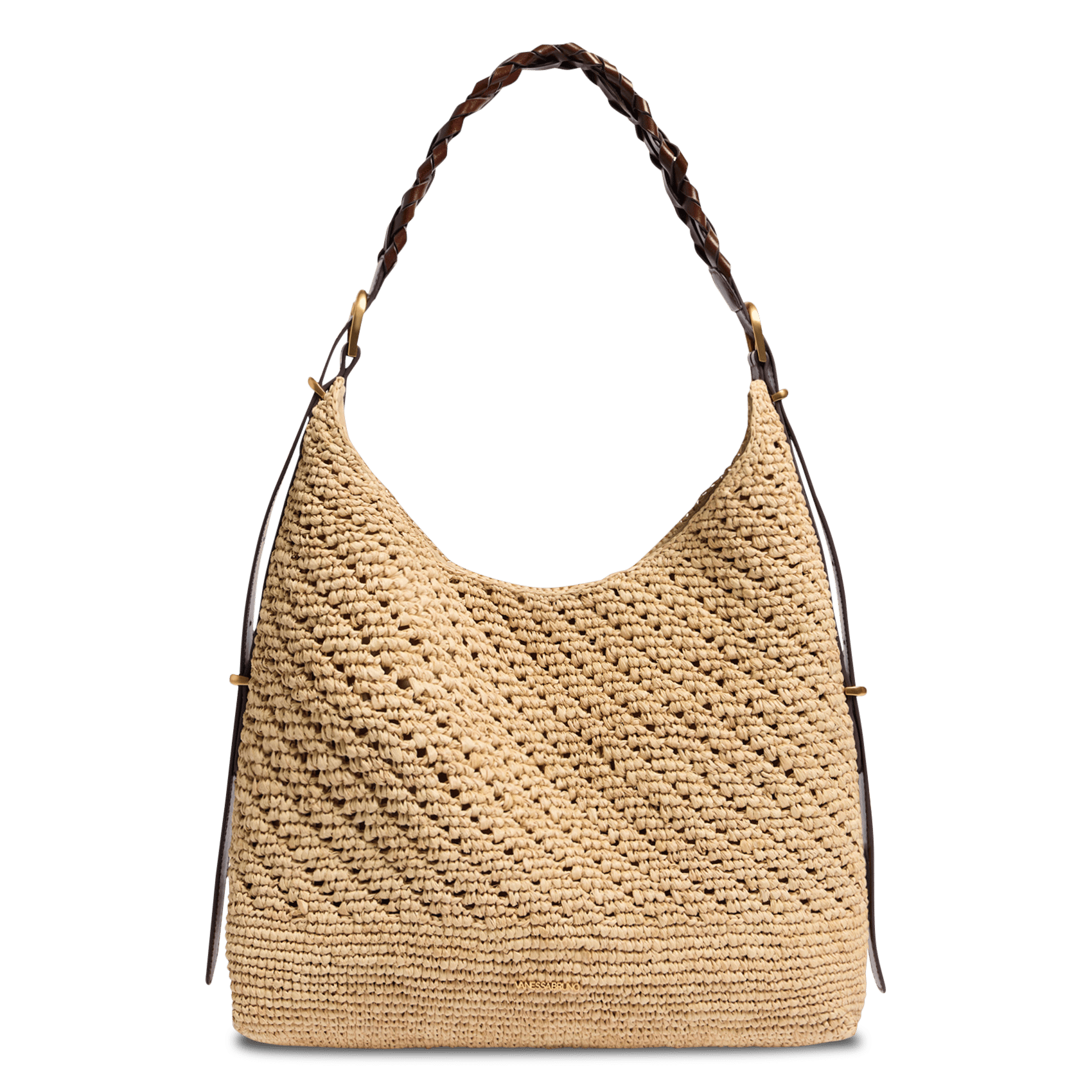 Sac hobo en raphia VANESSA BRUNO Beige
