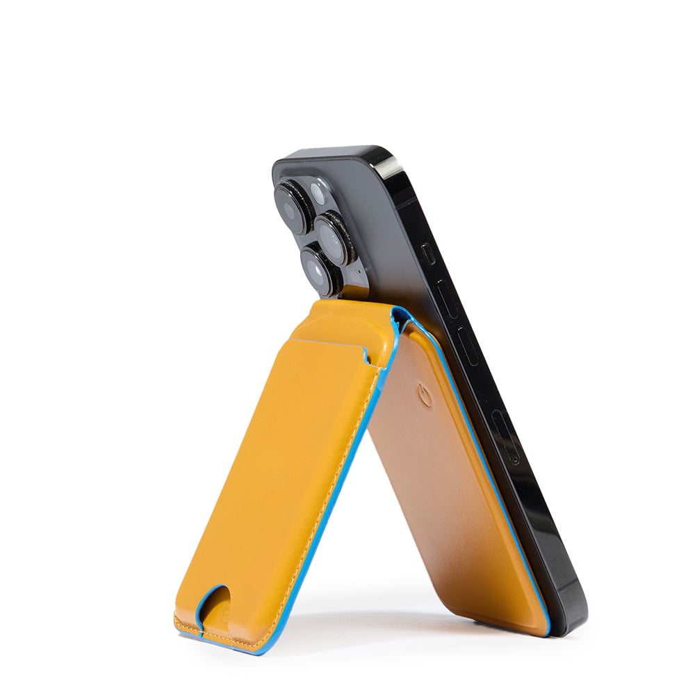 Portefeuille magsafe avec traqueur rechargeable PIQUADRO Jaune